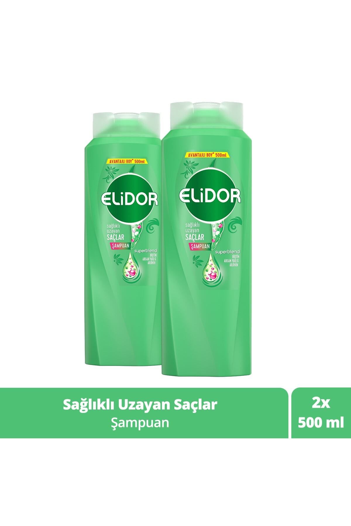 Elidor Superblend Saç Bakım Şampuanı Sağlıklı Uzayan Saçlar 500 Ml X2 Adet