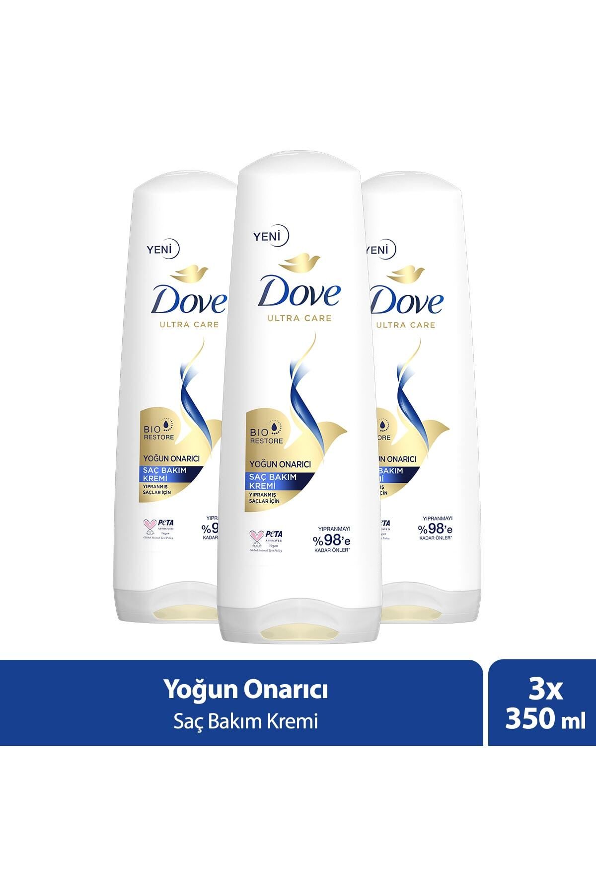 Dove Ultra Care Saç Bakım Kremi Yoğun Onarıcı Yıpranmış Saçlar Için 350 Ml X3