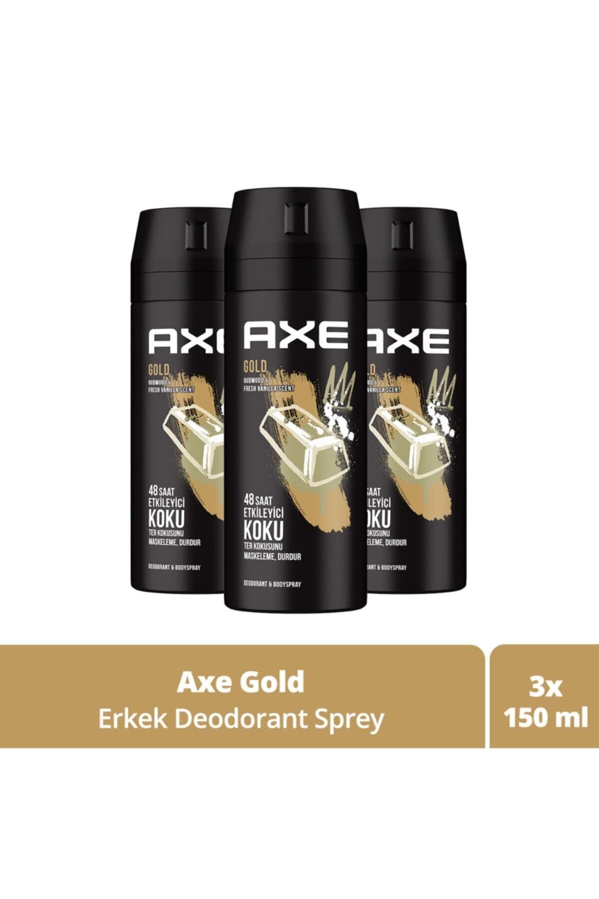 Axe Erkek Deodorant Sprey Gold 150 ml X3