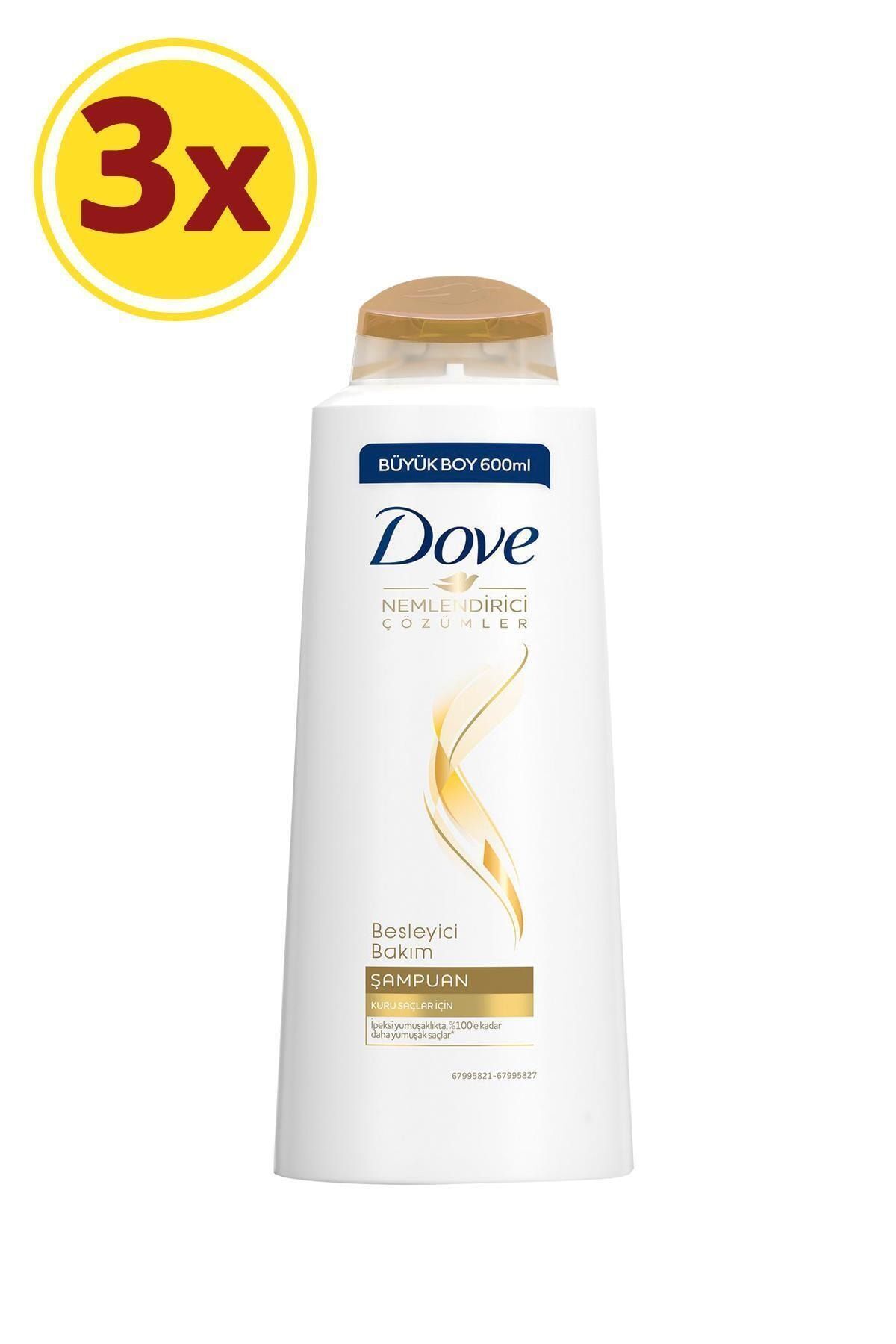 Dove Besleyici Bakım Saç Bakım Şampuanı 600 ml X3