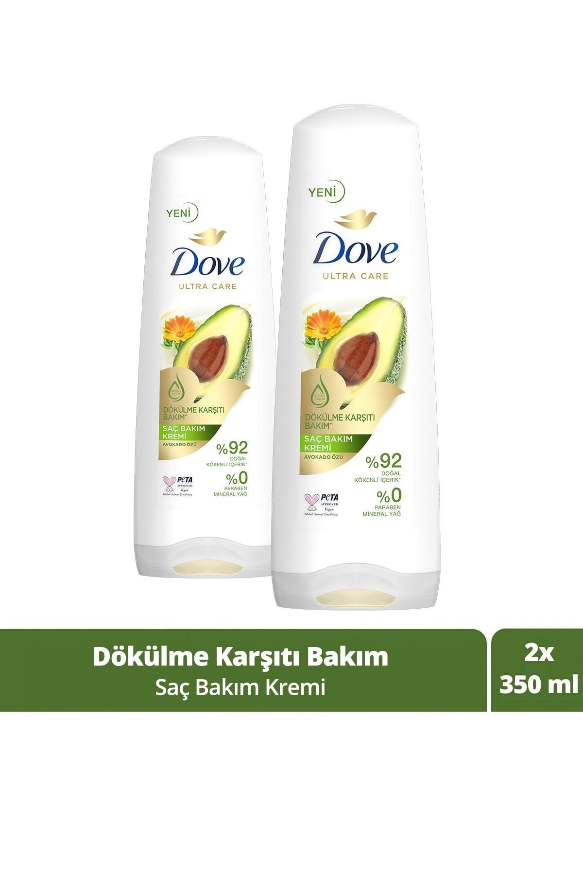 Dove Ultra Care Saç Bakım Kremi Dökülme Karşıtı Bakım Avokado Özü 350 Ml X2 Adet