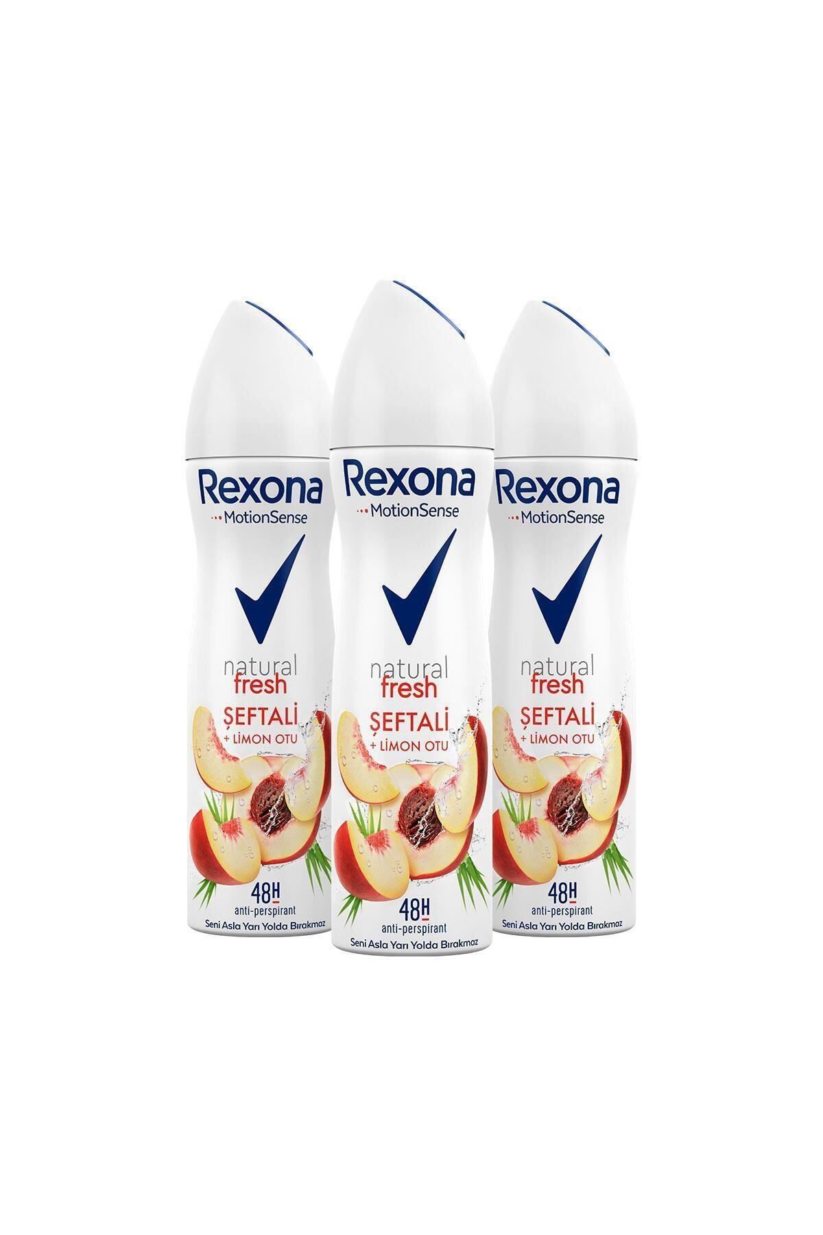 Rexona Natural Fresh Şeftali Ve Limon Otu Kadın Deodorant Sprey 150 ml x3