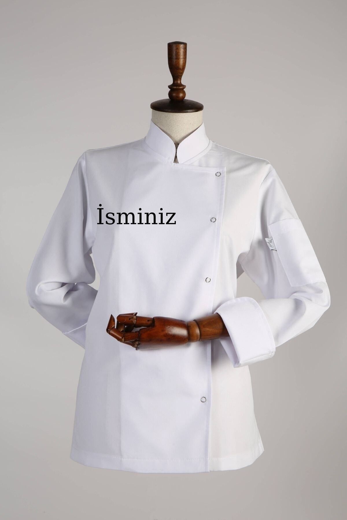 My Chef Aşçı Ceketi Beyaz Alpaka Zena Yaka Kadın Şef Kıyafeti