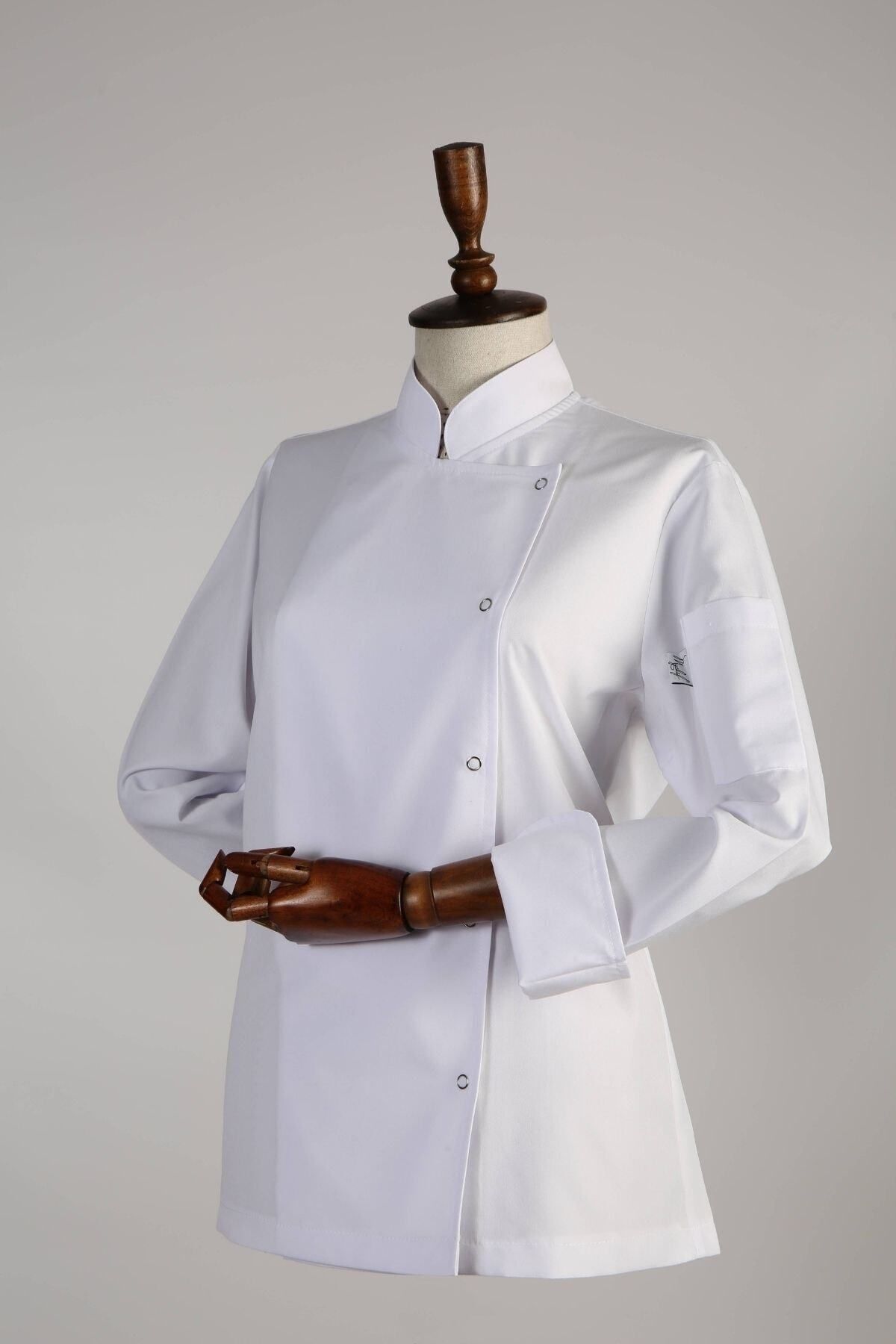My Chef Aşçı Ceketi Beyaz Alpaka Zena Yaka Kadın Şef Kıyafeti