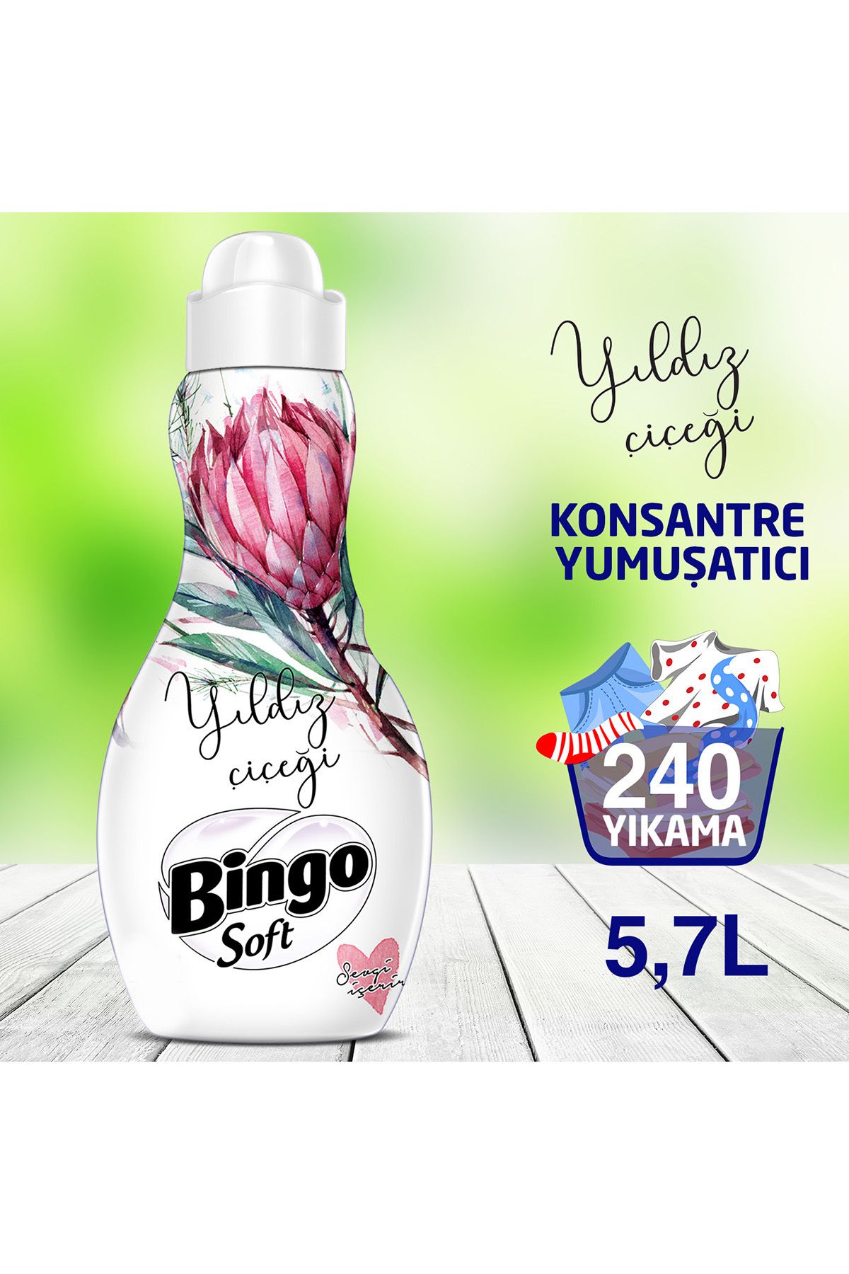 Bingo Soft Konsantre Çamaşır Yumuşatıcısı Yıldız Çiçeği 1440 ml Ekonomi Paketi 4'lü