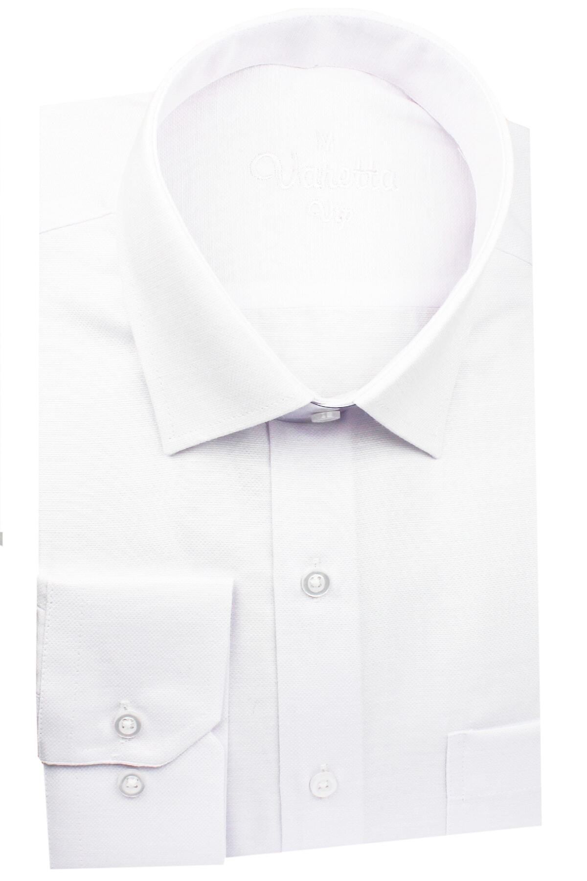 Varetta Erkek Beyaz Klasik Kesim Düz Oxfort Uzun Kol Gömlek