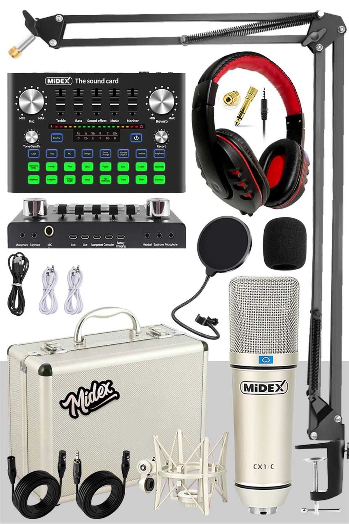 Midex CX-1 Compact Efektli Ses Kartı Yayın Seti (PC ve Telefon)