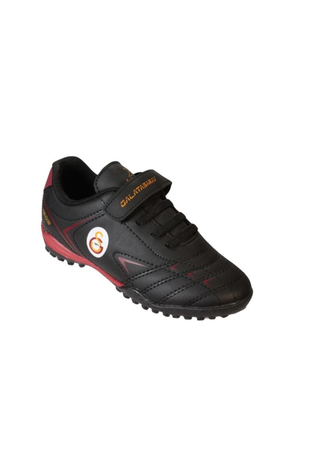 Kinetix Erkek Çocuk Galatasaray Lisanslı Siyah Kırmızı Cilt Çırtlı Halı Saha Ayakkabısı