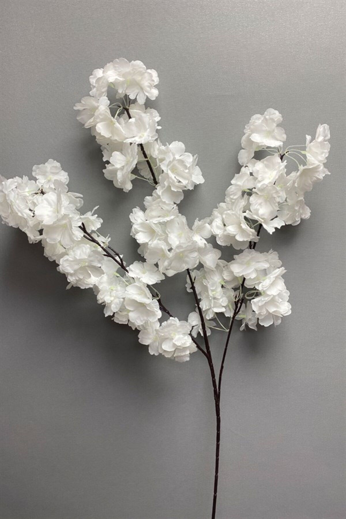 NAHAMİS Dekoratif Yapay Beyaz Sakura Ağacı Japon Bahar Kiraz Çiçeği Dalı 1 Adet