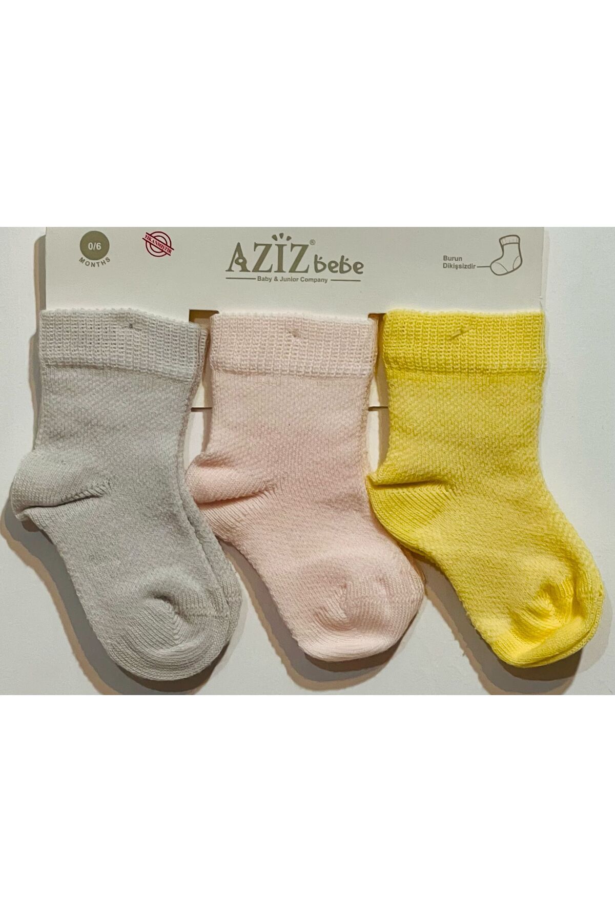 Aziz Bebe 3'lü Çorap Kız Çocuk Somon
