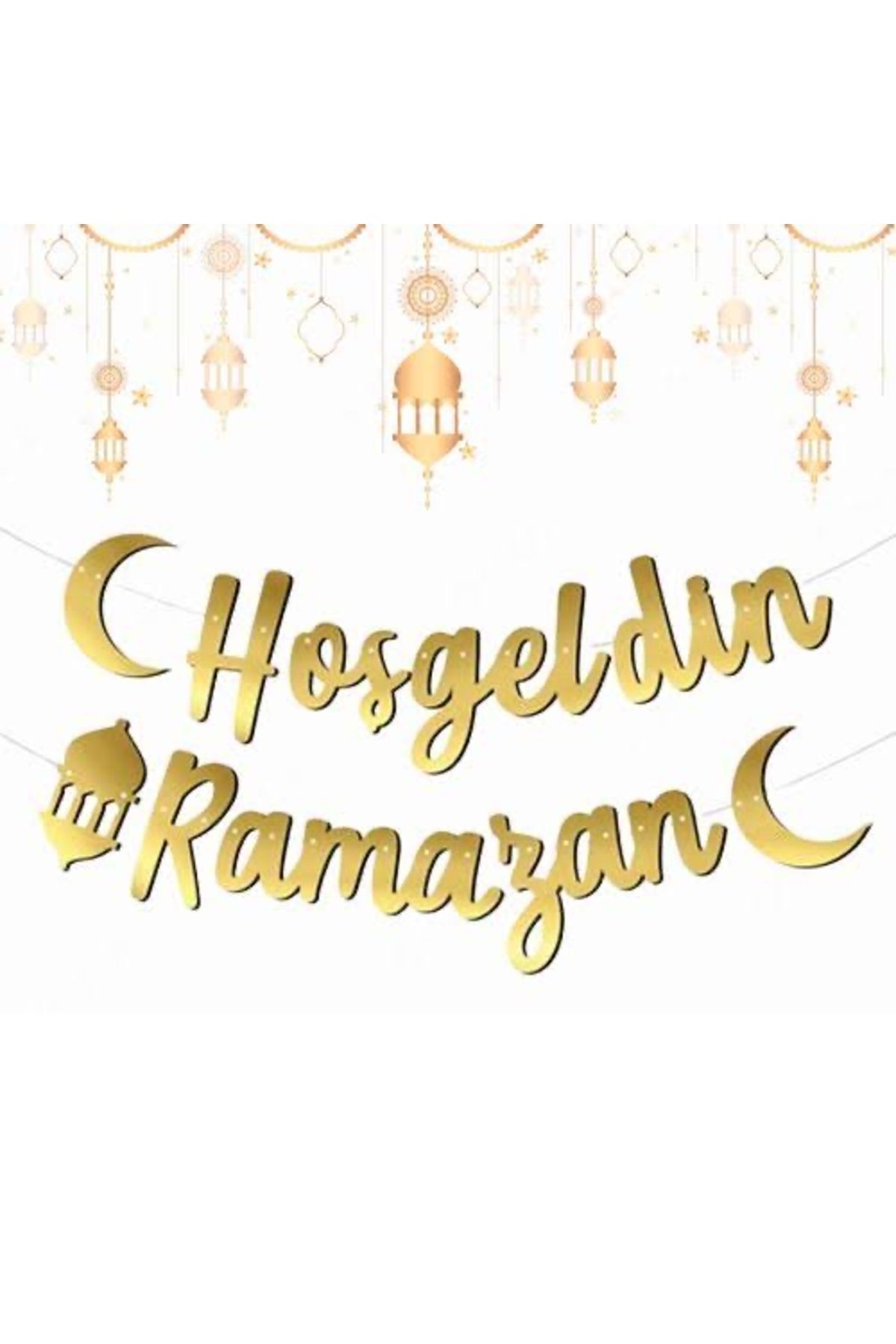 SÜS EVİ Hoşgeldin Ramazan Banner Kaligrafi Hoşgeldin Ramazan Yazısı gold