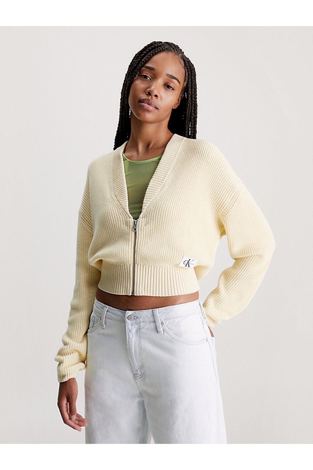 Calvin Klein Relaxed Ribbed Cotton Cardigan