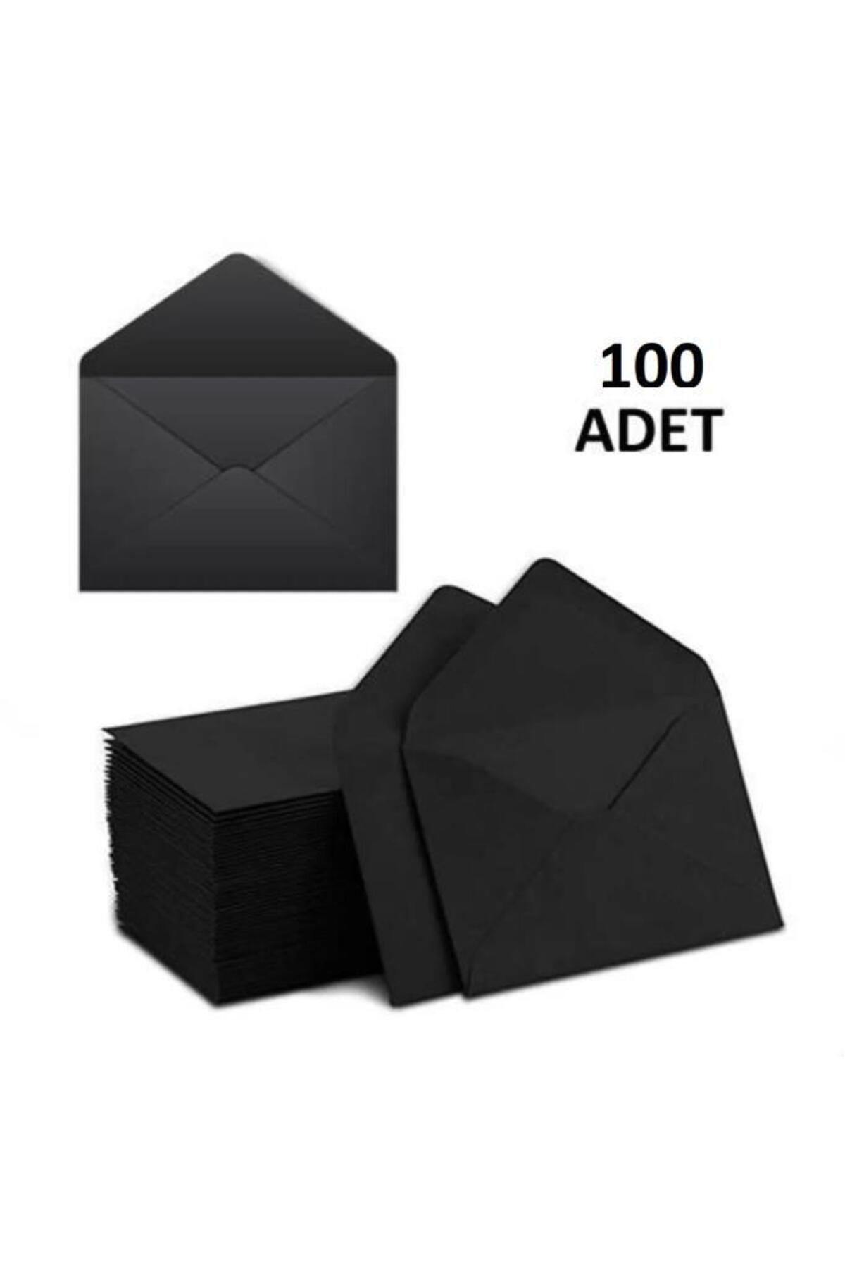 İstisna 100 Adet Siyah Renkli Küçük Zarf 7x9