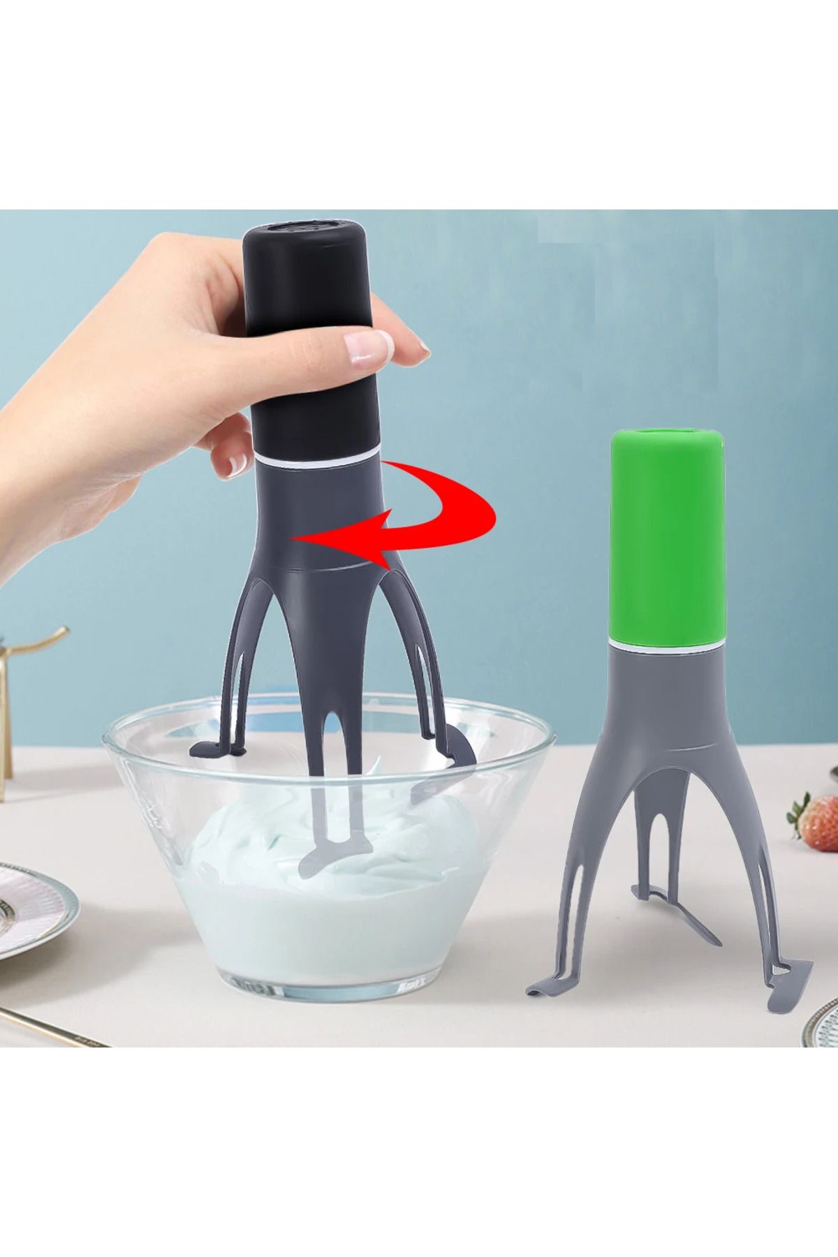 omilife Çorba Karıştırıcı 3 Kademeli Portatif Pilli Otomatik Tencere Karıştırıcı Pratik Çorba Yoğurt Çırpıcı