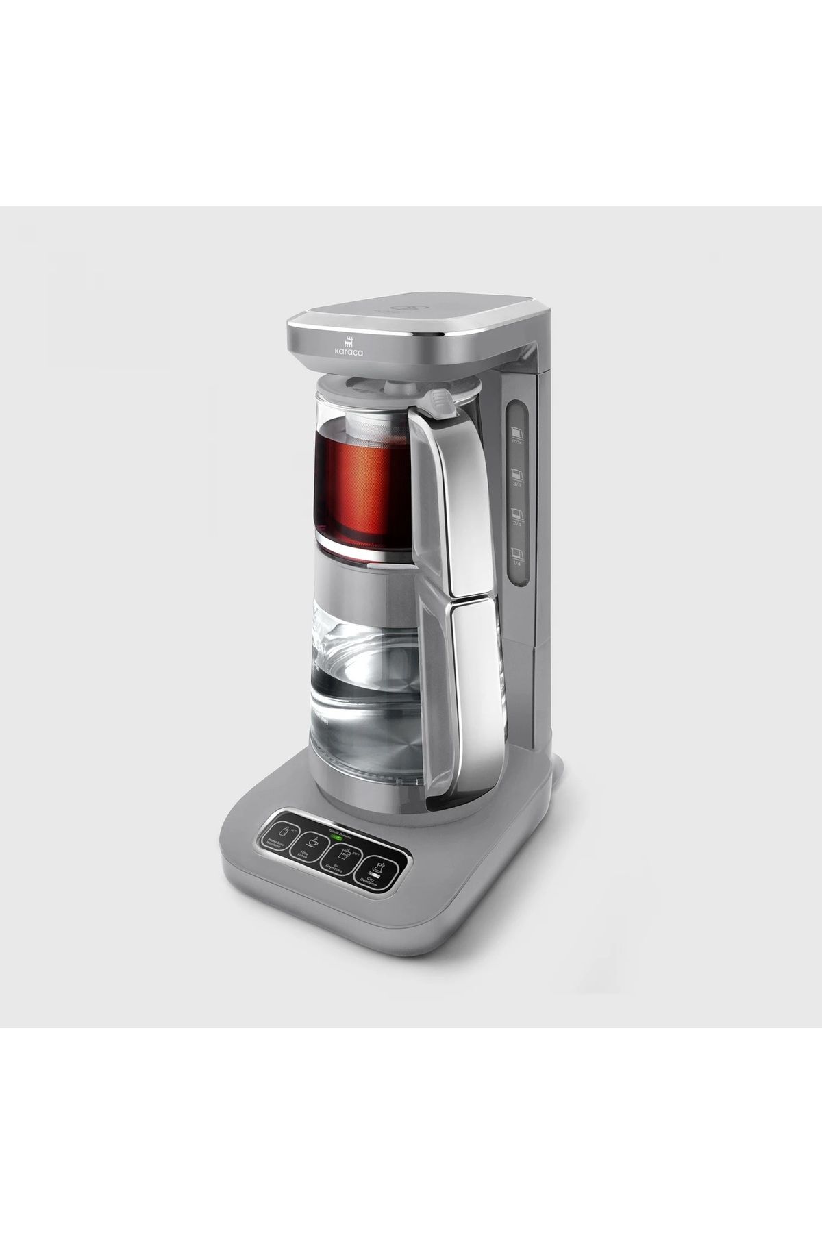 Karaca Premium 4 in 1 Konuşan Otomatik Cam Çay Makinesi Su Isıtıcı ve Filtre Kahve Makinesi 2500W