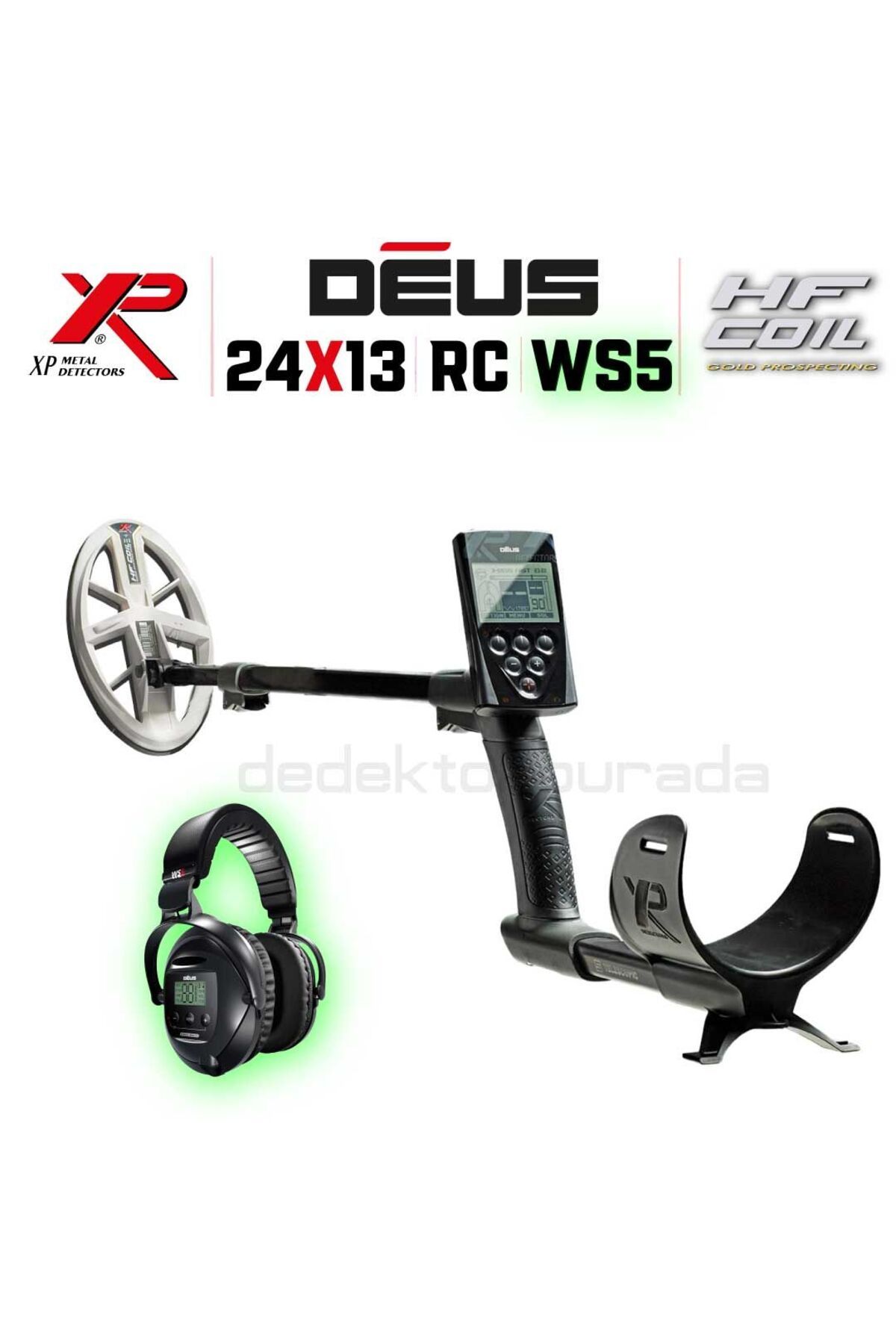 xp Deus Dedektör - 24x13cm HF Elips Başlık, Ana Kontrol Ünitesi,Ws5 Kulaklık