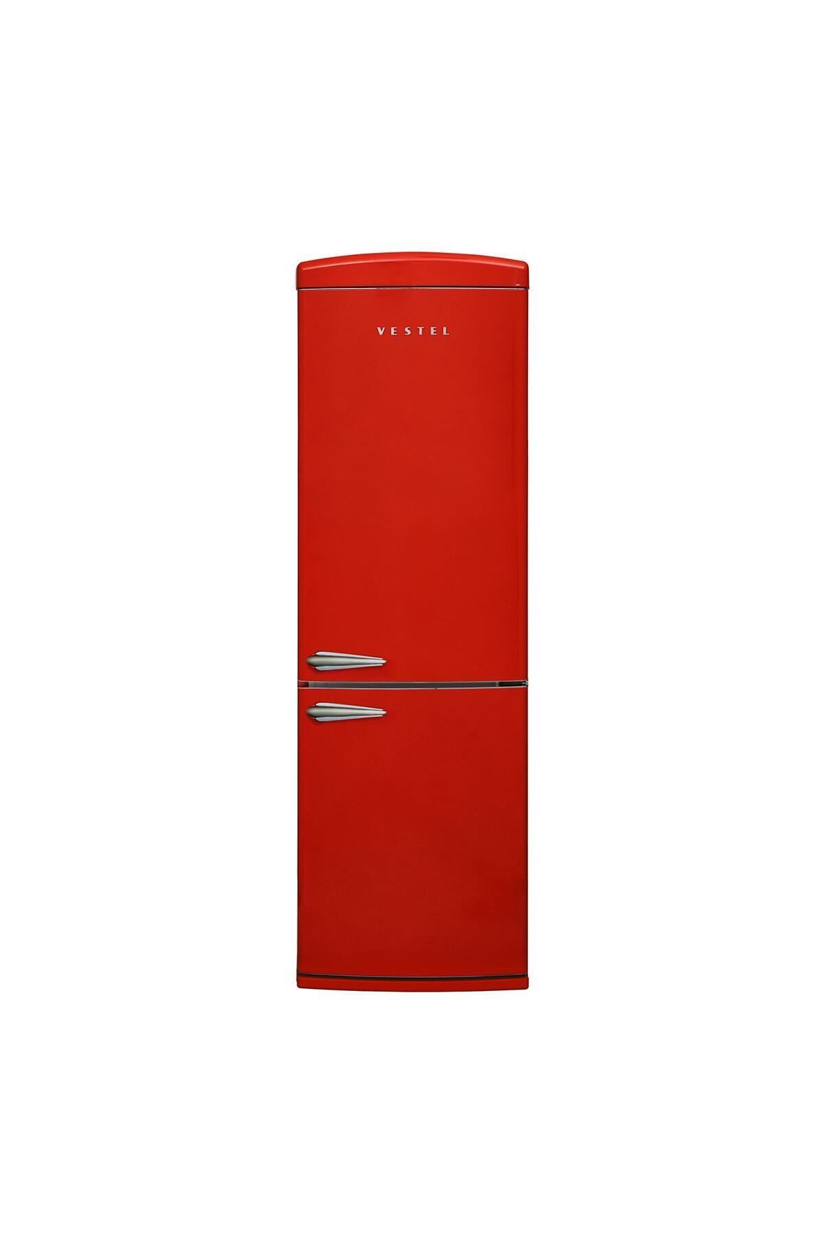 VESTEL Retro NFK37201 Buzdolabı Kırmızı
