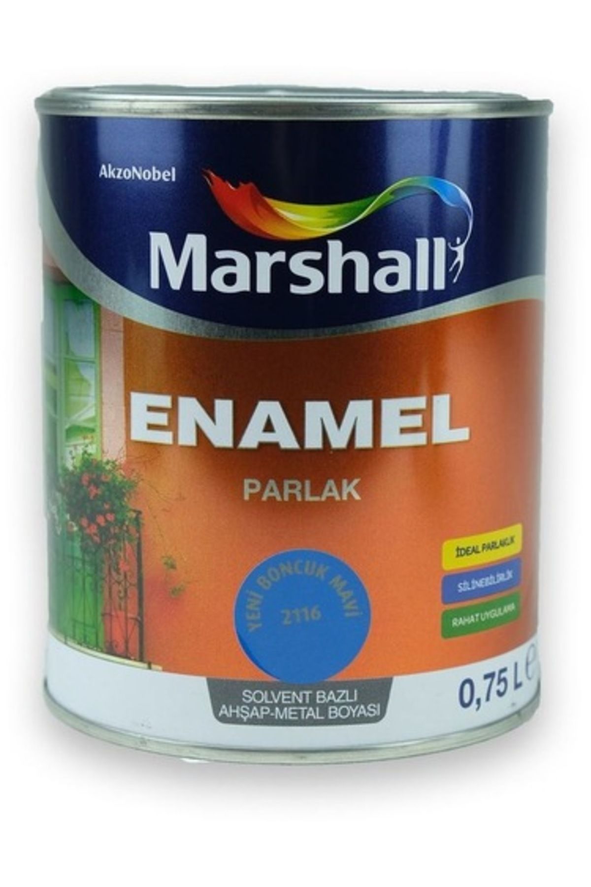 Marshall ENAMEL PARLAK BONCUK MAVİ 0.75 LİTRE