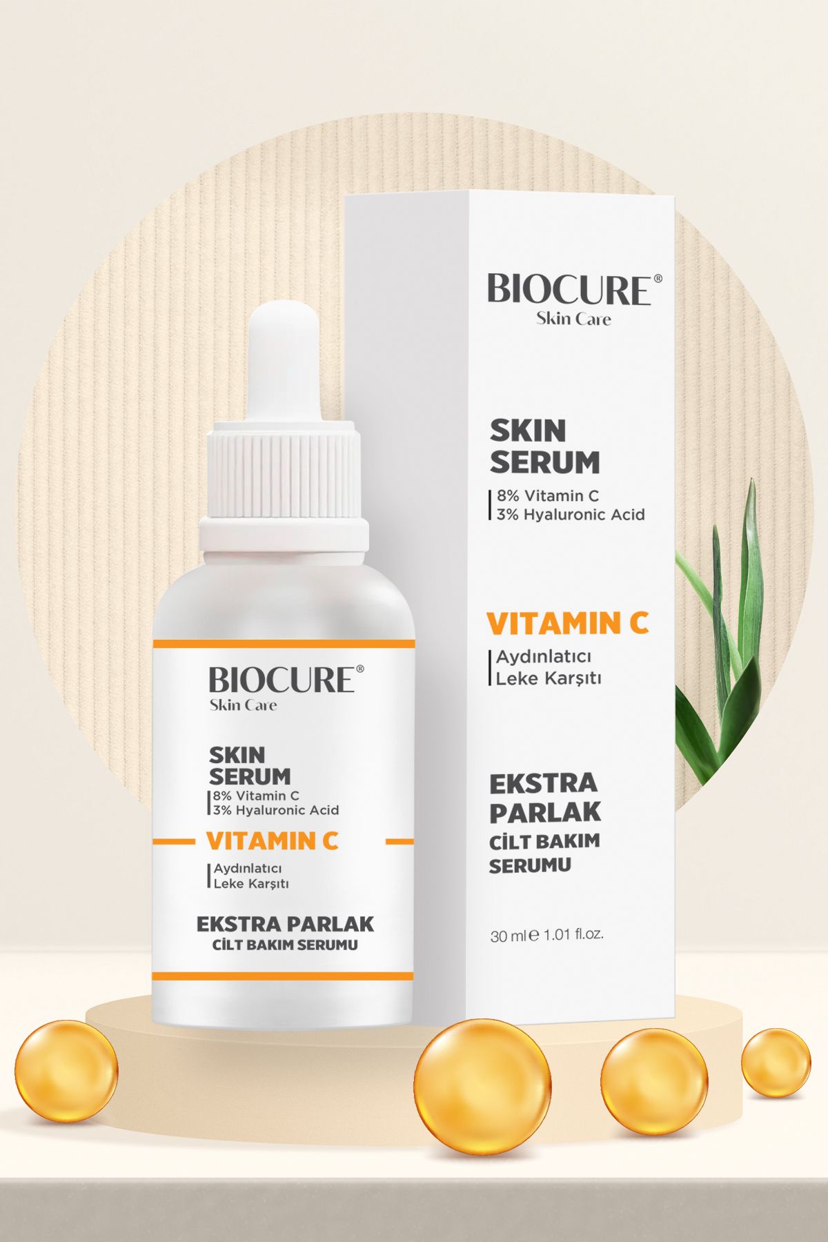 Biocure C Vitamini & Hyaluronik Asit Extra Parlak Aydınlatıcı ve Leke Karşıtı Yüz Serumu 30 ML