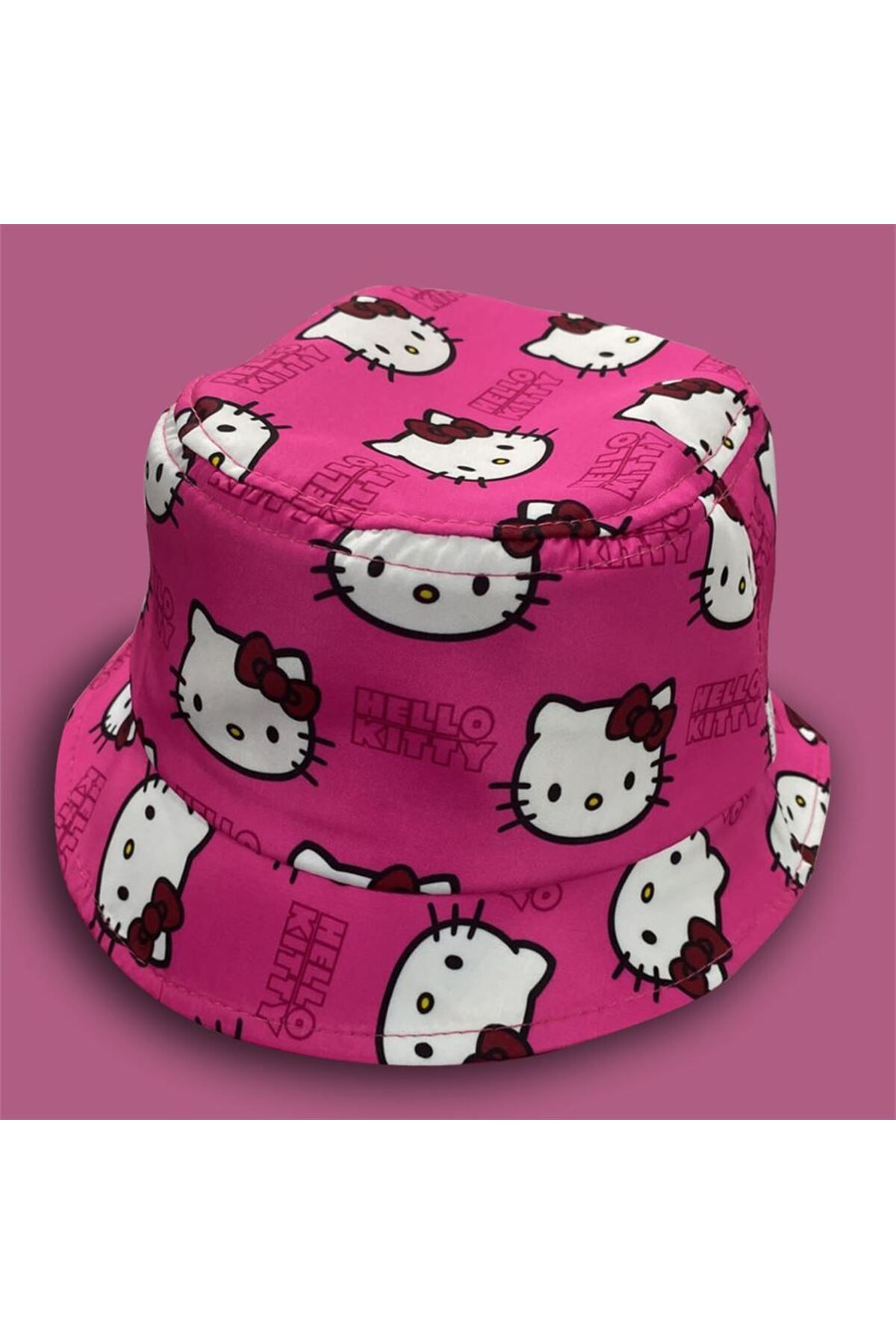Köstebek Pembe Hello Kitty Kolaj Bucket Şapka