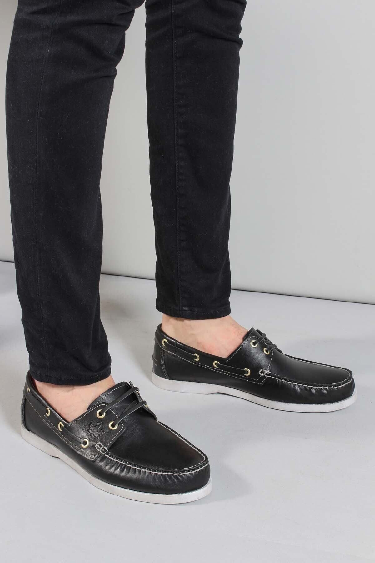 Fast Step Erkek Deri Casual Klasik Günlük Rahat Yazlık Loafer Ayakkabı Siyah 858xatımbır