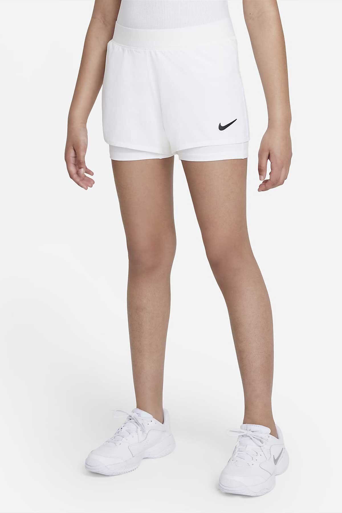 Nike Court Dri-Fit Victory Beyaz Genç Kız Taytlı Tenis spor taytlı şort db5612