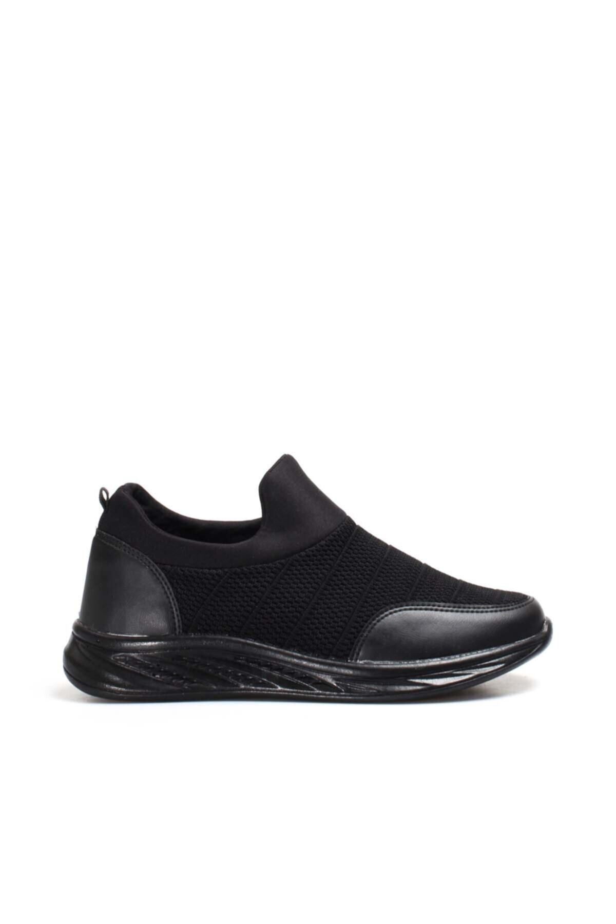 Fast Step Erkek Sneaker Günlük Rahat Esnek Spor Koşu Yürüyüş Yazlık Bağcıksız Fileli Ayakkabı Siyah 877ma022