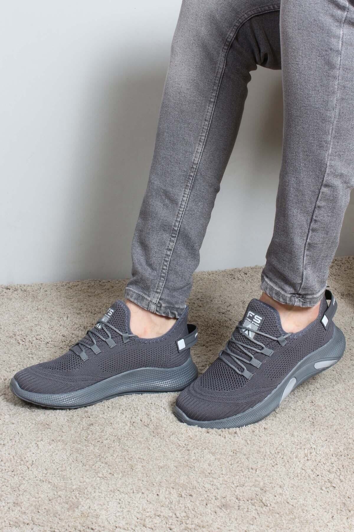 Fast Step Unisex Sneaker Günlük Rahat Esnek Spor Koşu Yürüyüş Fileli Hafif Ayakkabı Füme 925xa44
