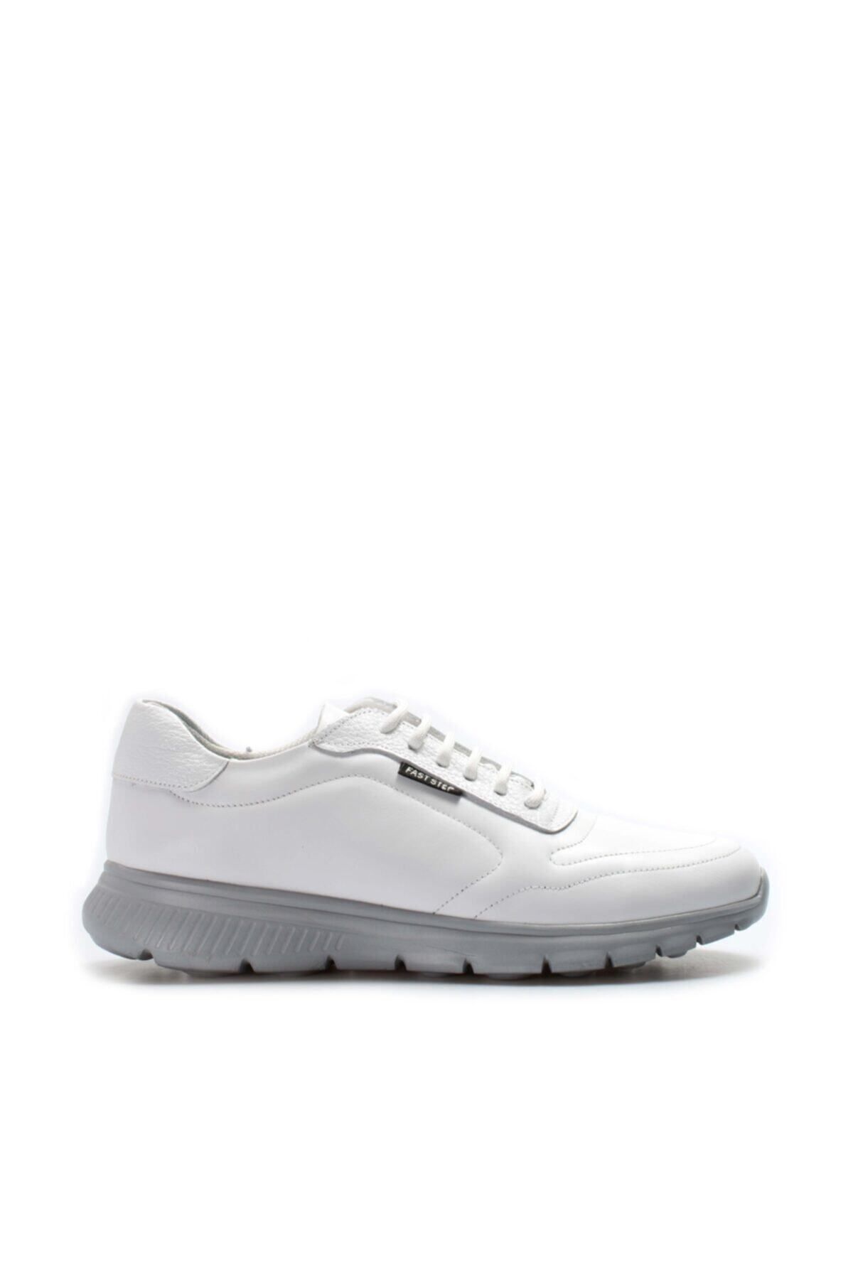 Fast Step Erkek Hakiki Deri Sneaker Günlük Rahat Spor Yürüyüş Casual Bağcıklı Ayakkabı Beyaz 517ma1018