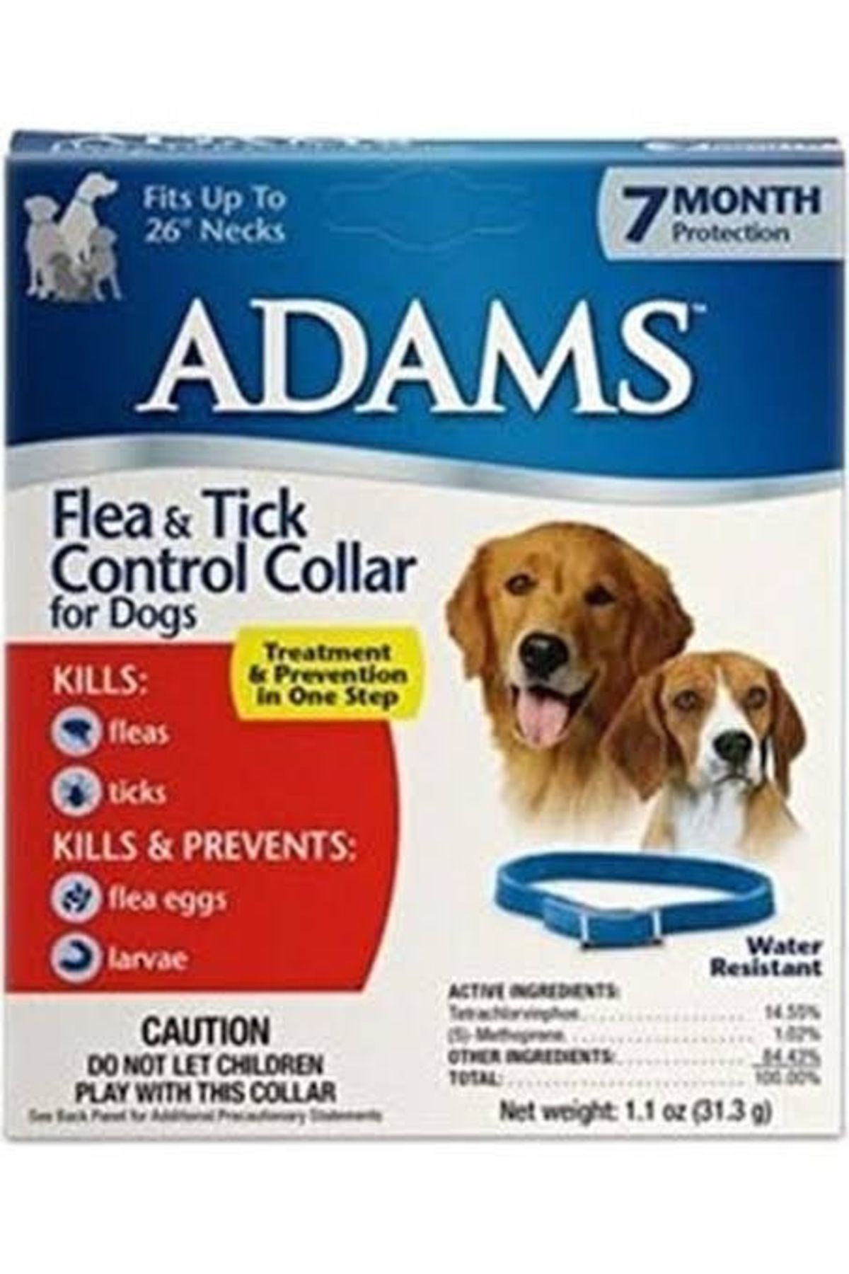 Adams Köpek Pire Tasması Sinek Bit Pire Kene Dış Parazit Büyük Küçük Irk 7 Ay Etkili Dog Flea Tick Collar