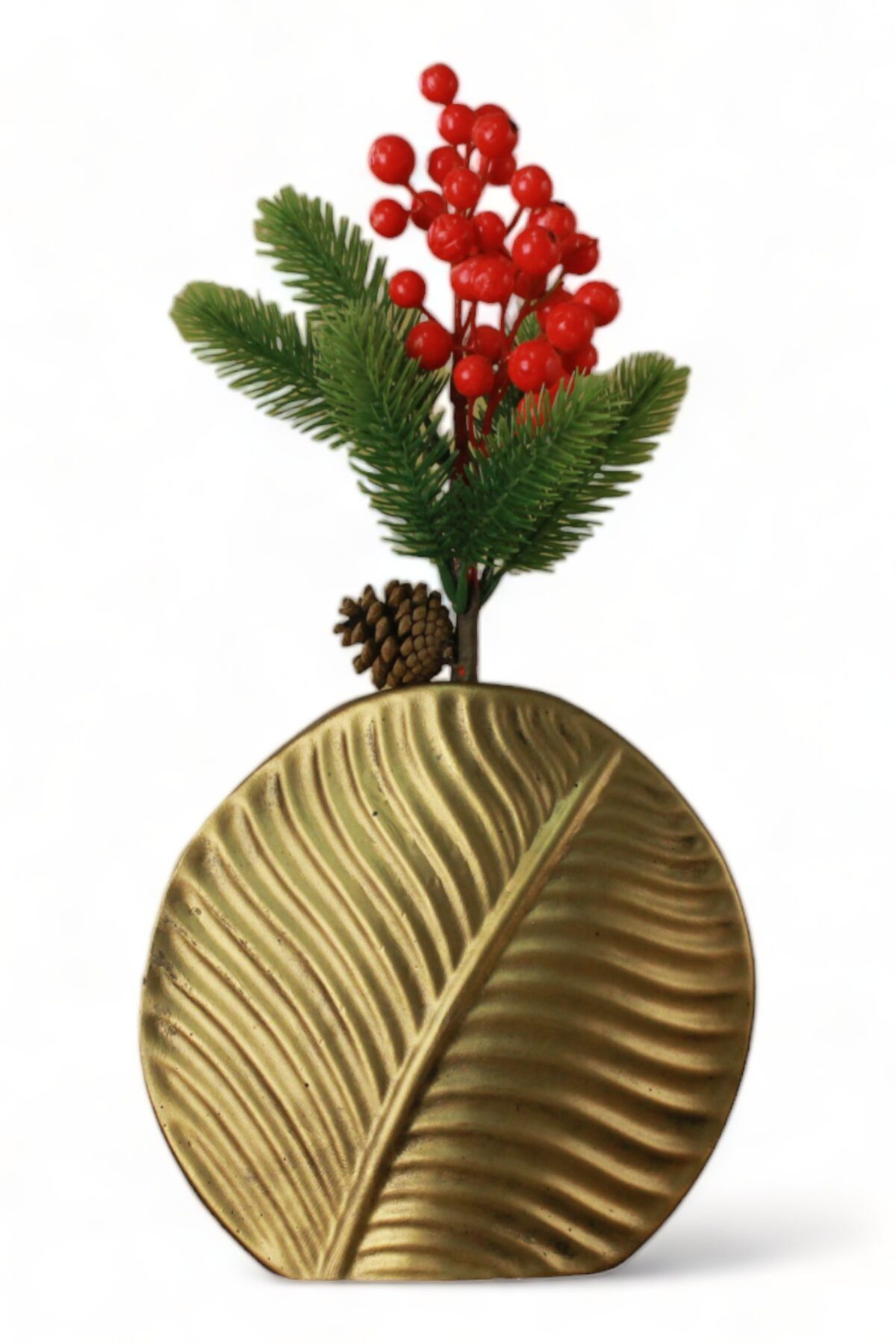 Evene Vazo Küçük Vazo Masa Üstü Vazo Ev Dekorasyon Vazo Altın Eskitme Model 29