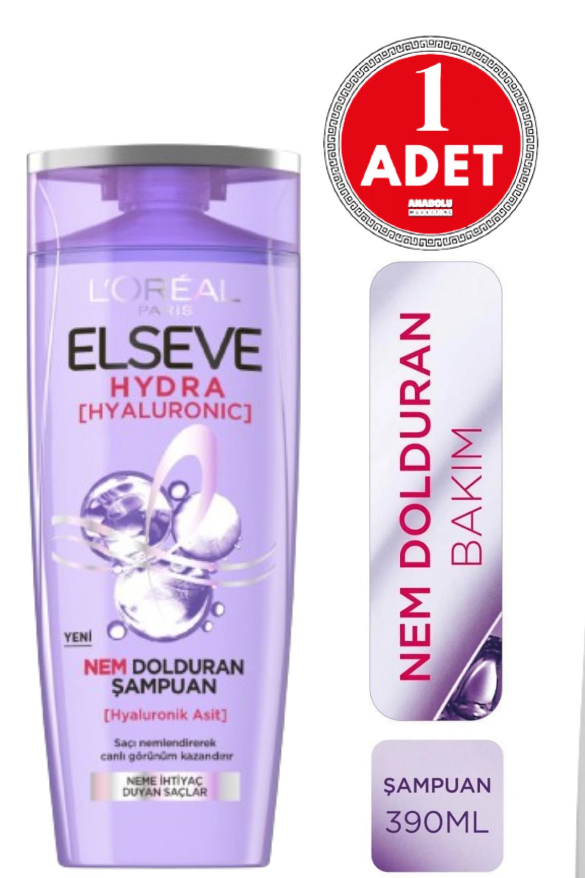 Elseve L'Oréal Paris Elseve Hydra [Hyaluronic] Nem Dolduran Şampuan 390 ml 1 Adet