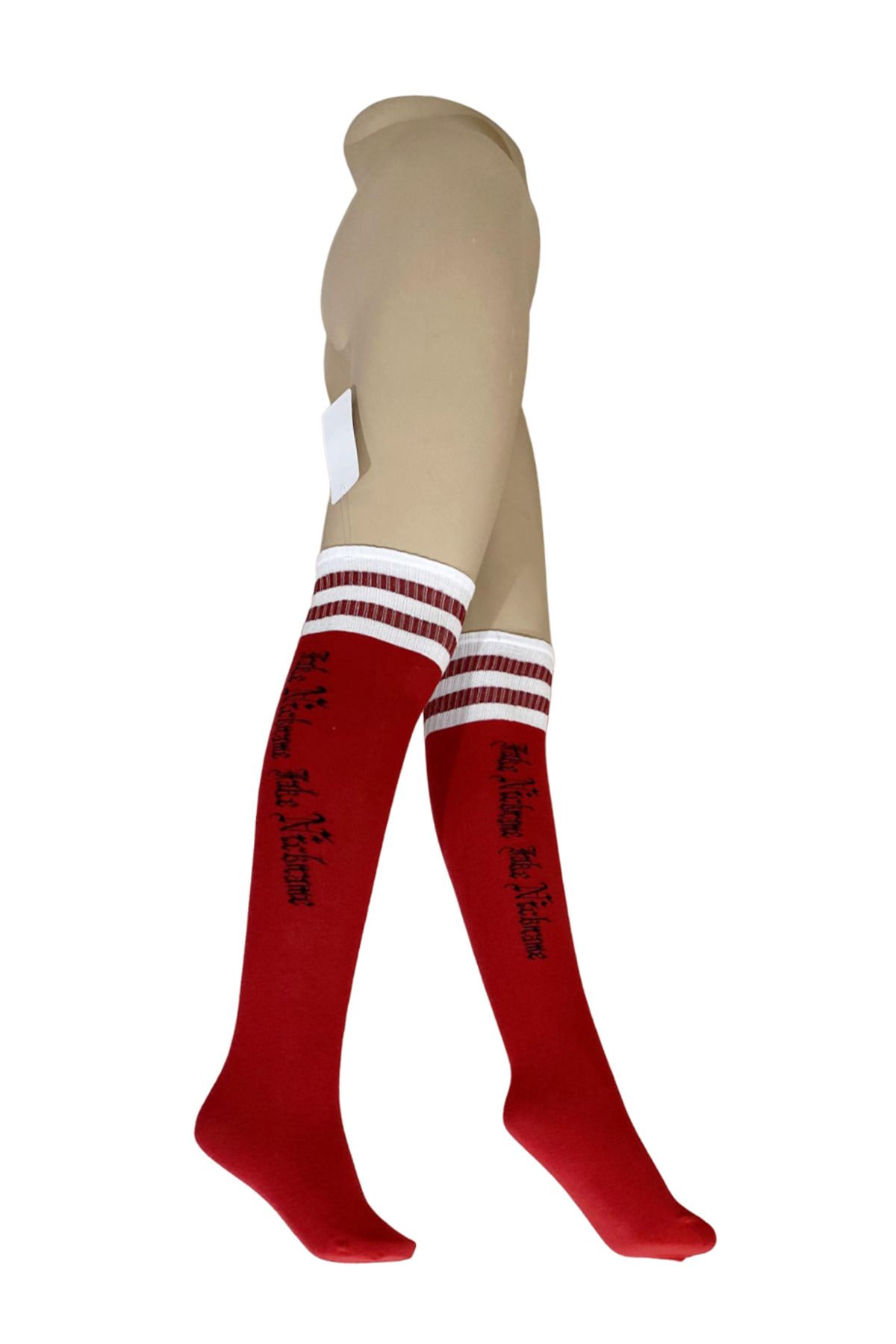 Kikiriki El Yazılı Kırmızı Dizüstü Çorap