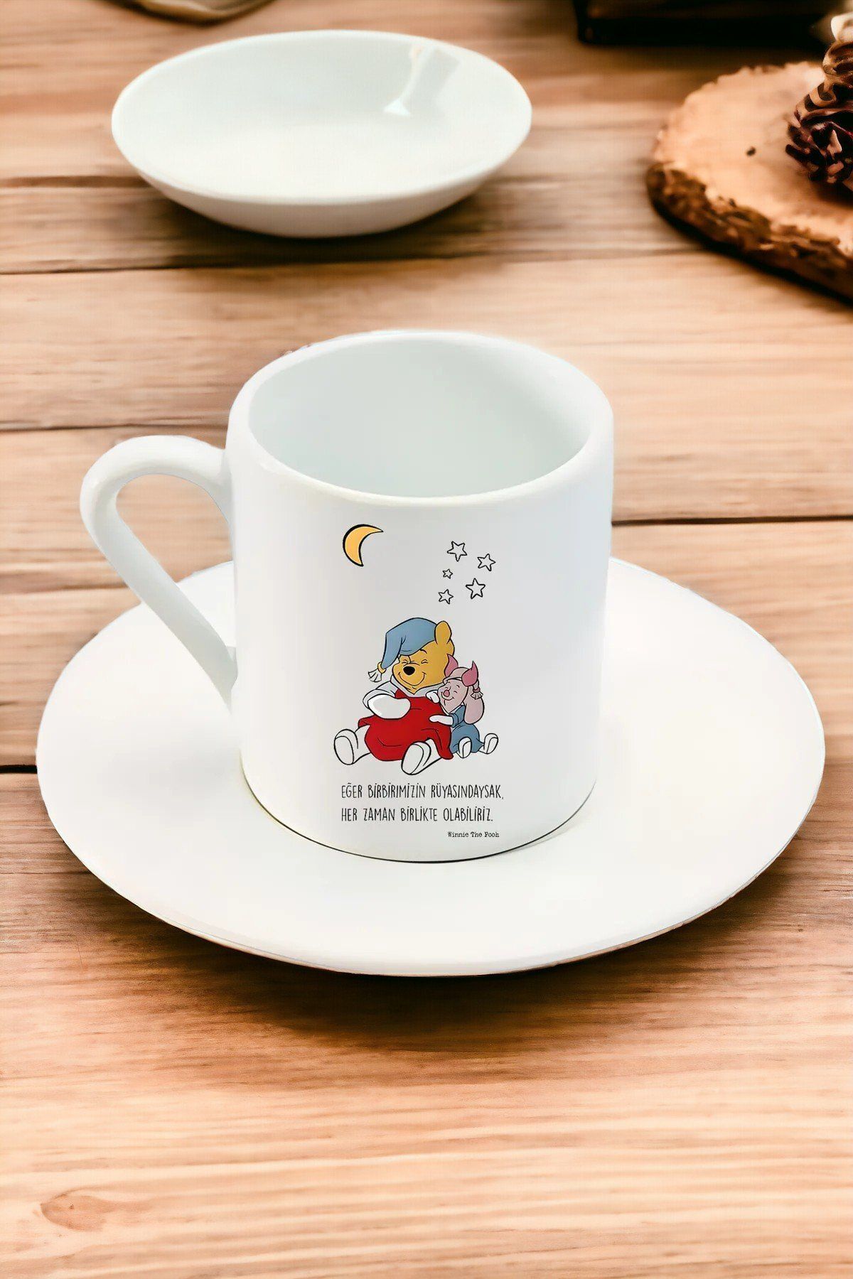 EFL 2li Türk Kahvesi Fincan Seti / Eğer Birbirimizin Rüyasındaysak Her Zaman Birlikte Olabiliriz Yazılı.