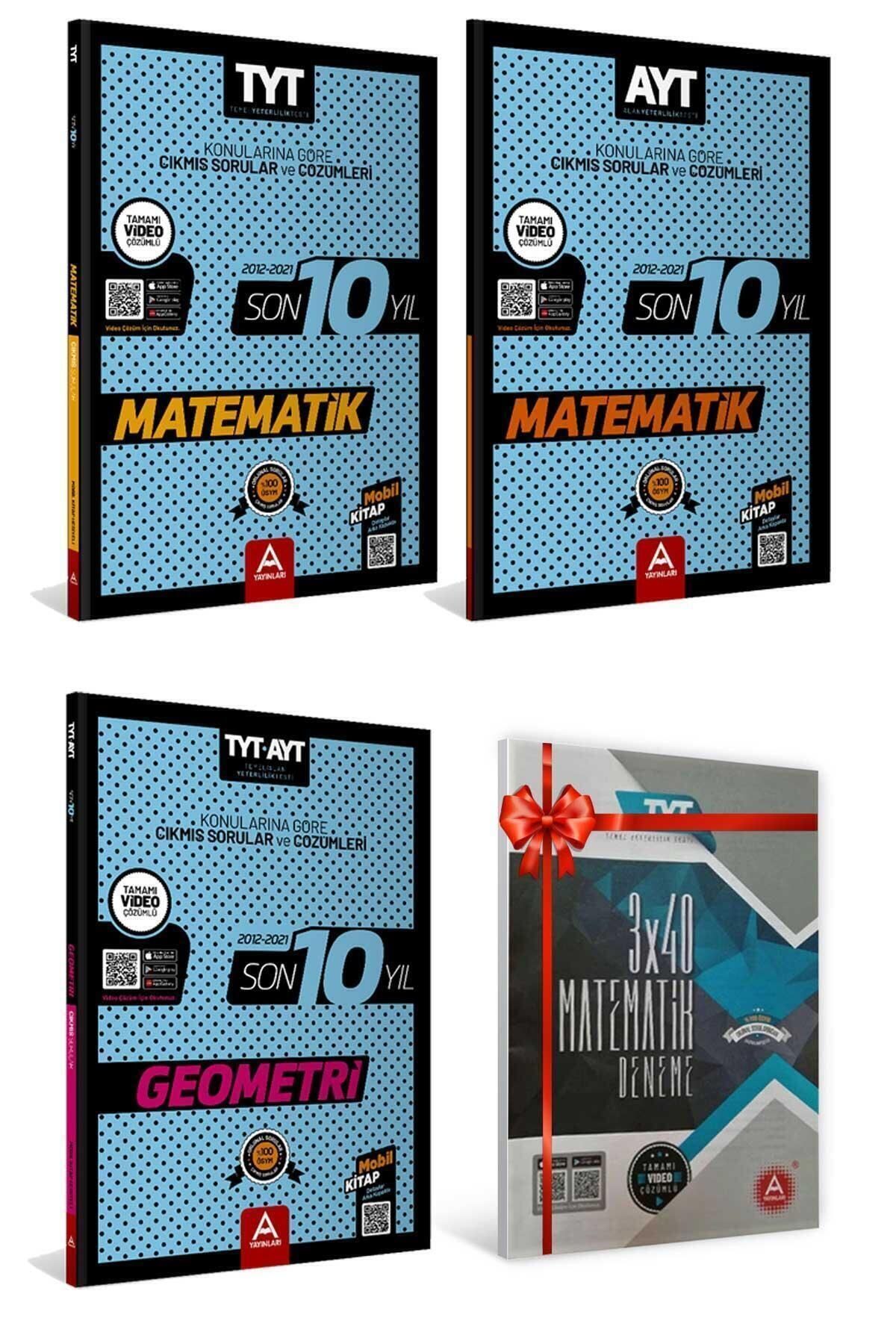 A Yayınları Tyt Matematik + Ayt Matematik + Tyt - Ayt Geometri Son 10 Yıl Soru Ve Çözümleri + 3x40 Çıkmış Soru M