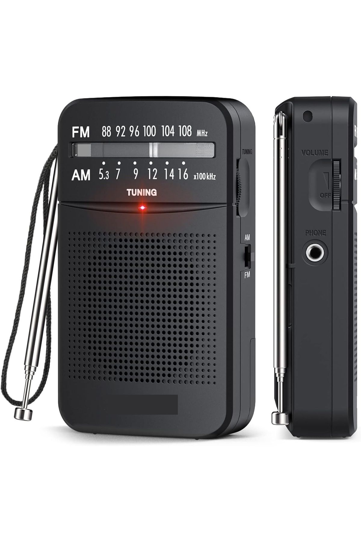 Hobimtek K-263 Taşınabilir Am/fm Radyo Küçük Boy Cep Radyosu Pilli Radyo