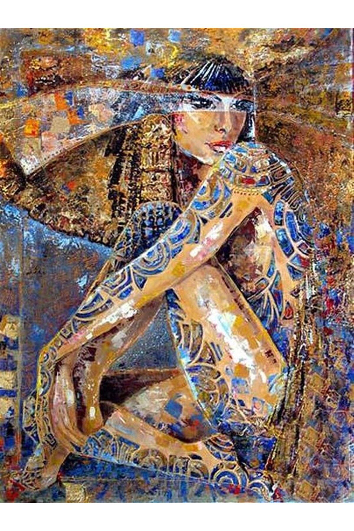 Marcel Kristal Tablo Mısırlı Kadın Marcel Sanat Elmas Mozaik Tablo 58x79cm