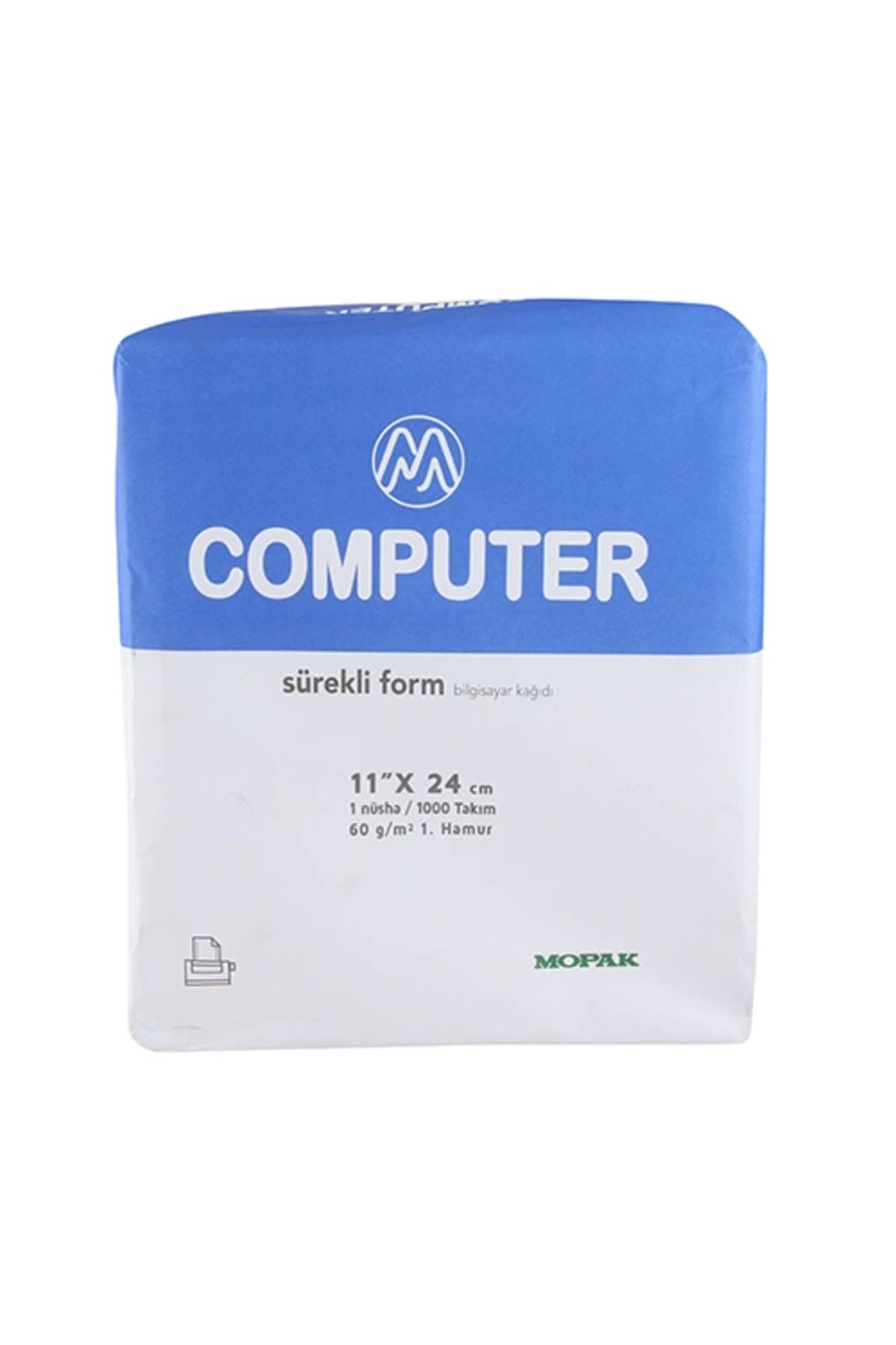 Mopak Sürekli Form Bilgisayar Kağıdı 1 Nüsha 60gr 11x24 (1000 Lİ)