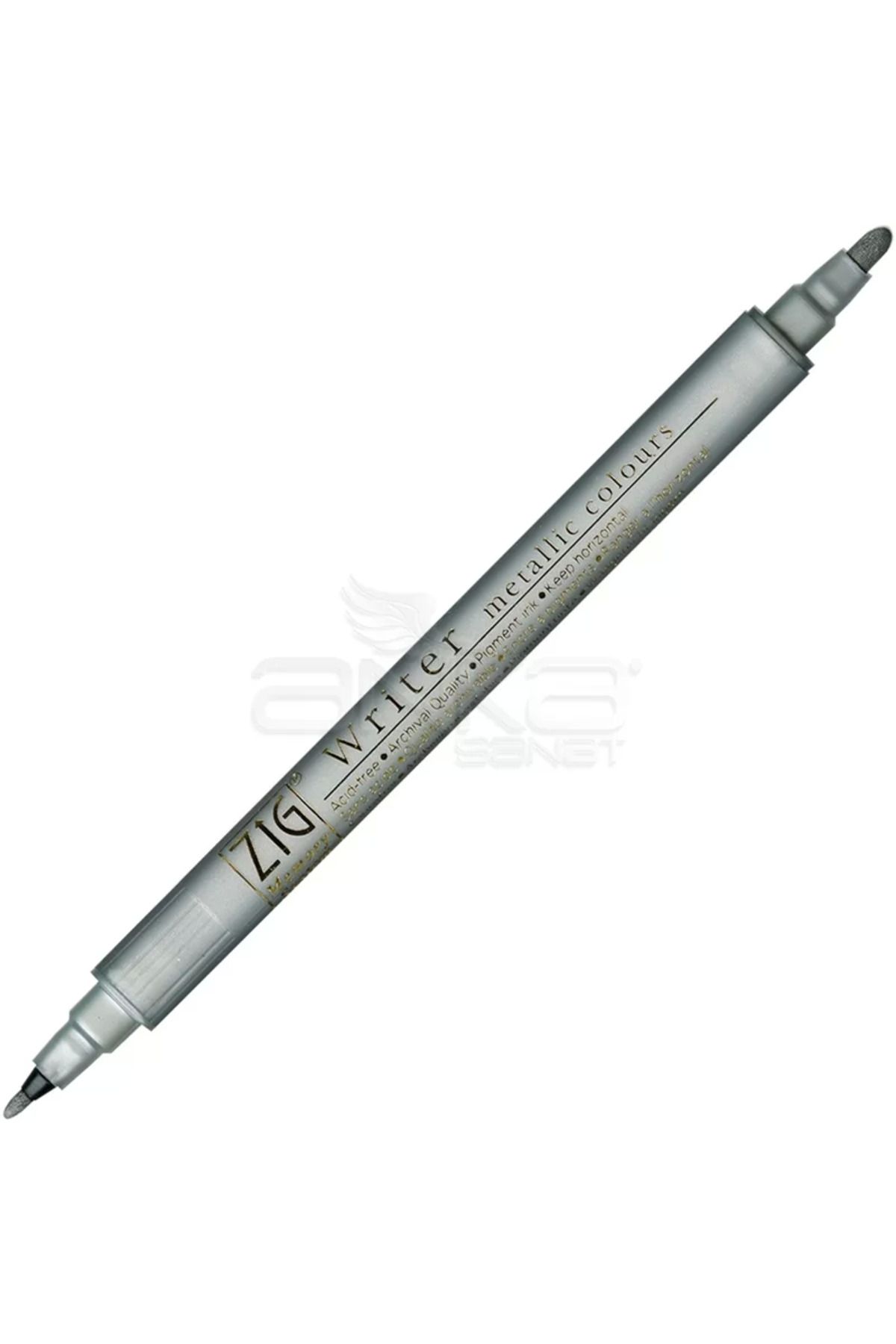 Zig Writer Metallic Colours Çift Uçlu Marker Kalem 102 Silver