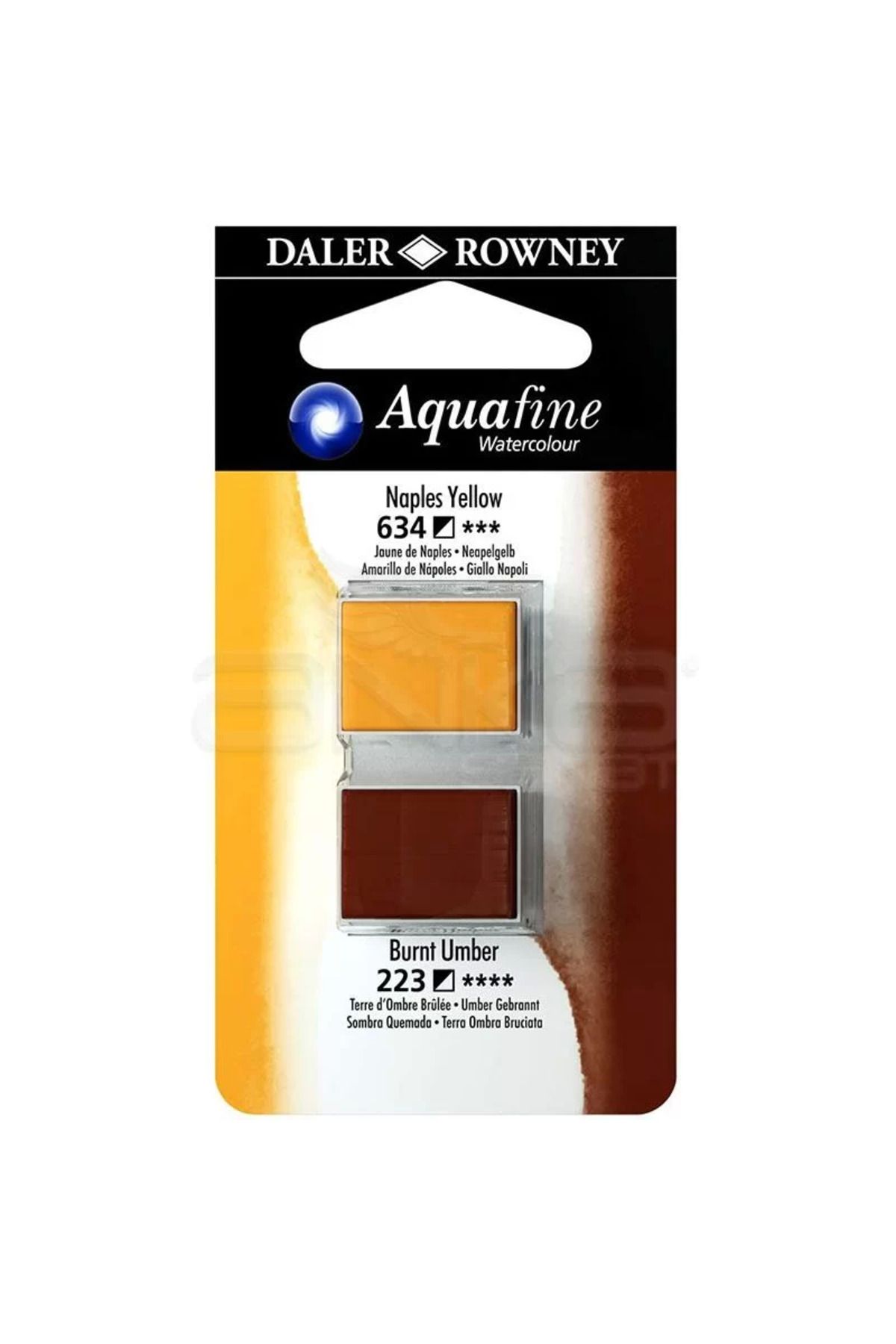 Daler Rowney Aquafine Sulu Boya Tablet 2li Naples Yellow-burnt Umber