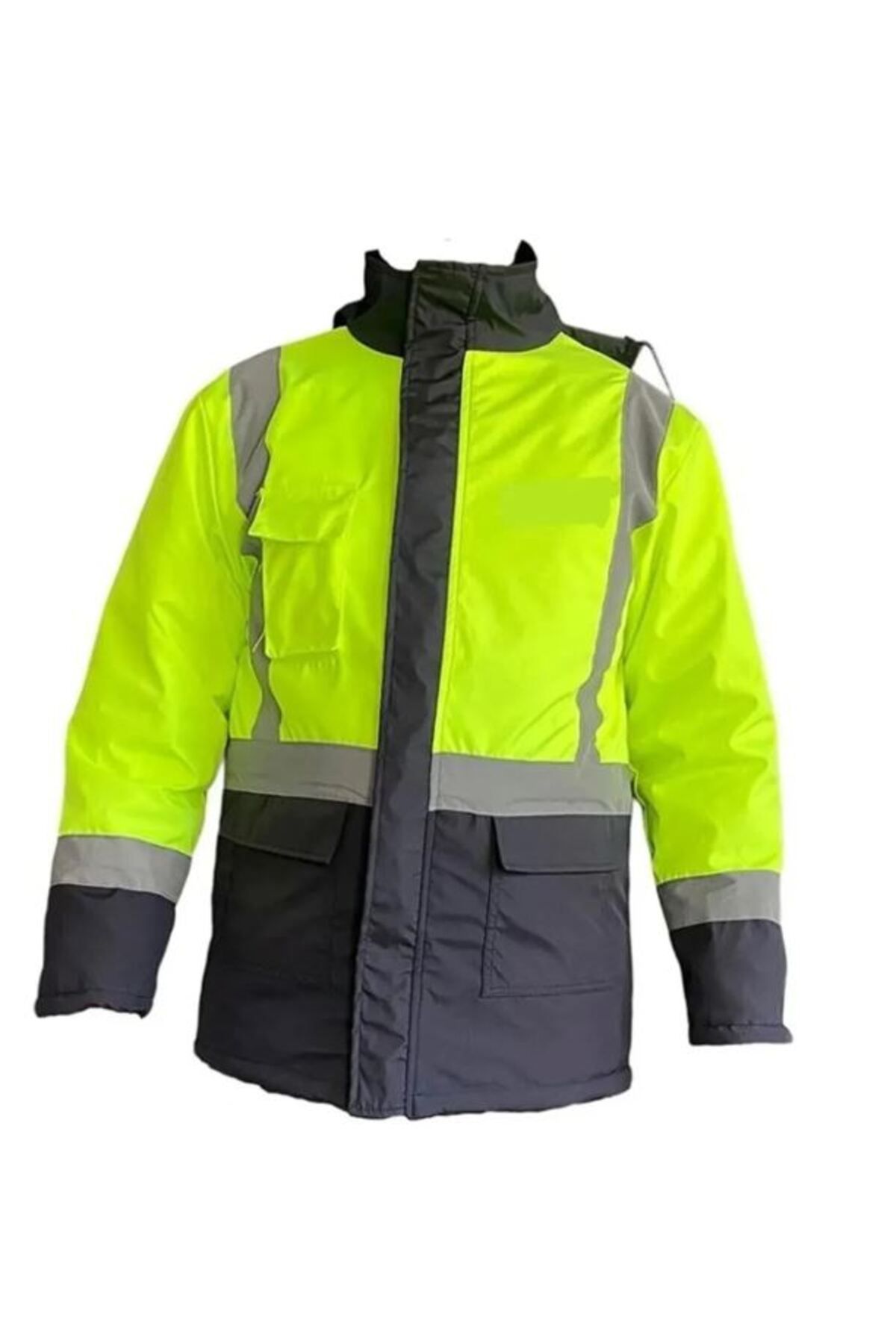 Bondit Reflektörlü Parka Sarı Lacivert İş Montu Bondit Mont