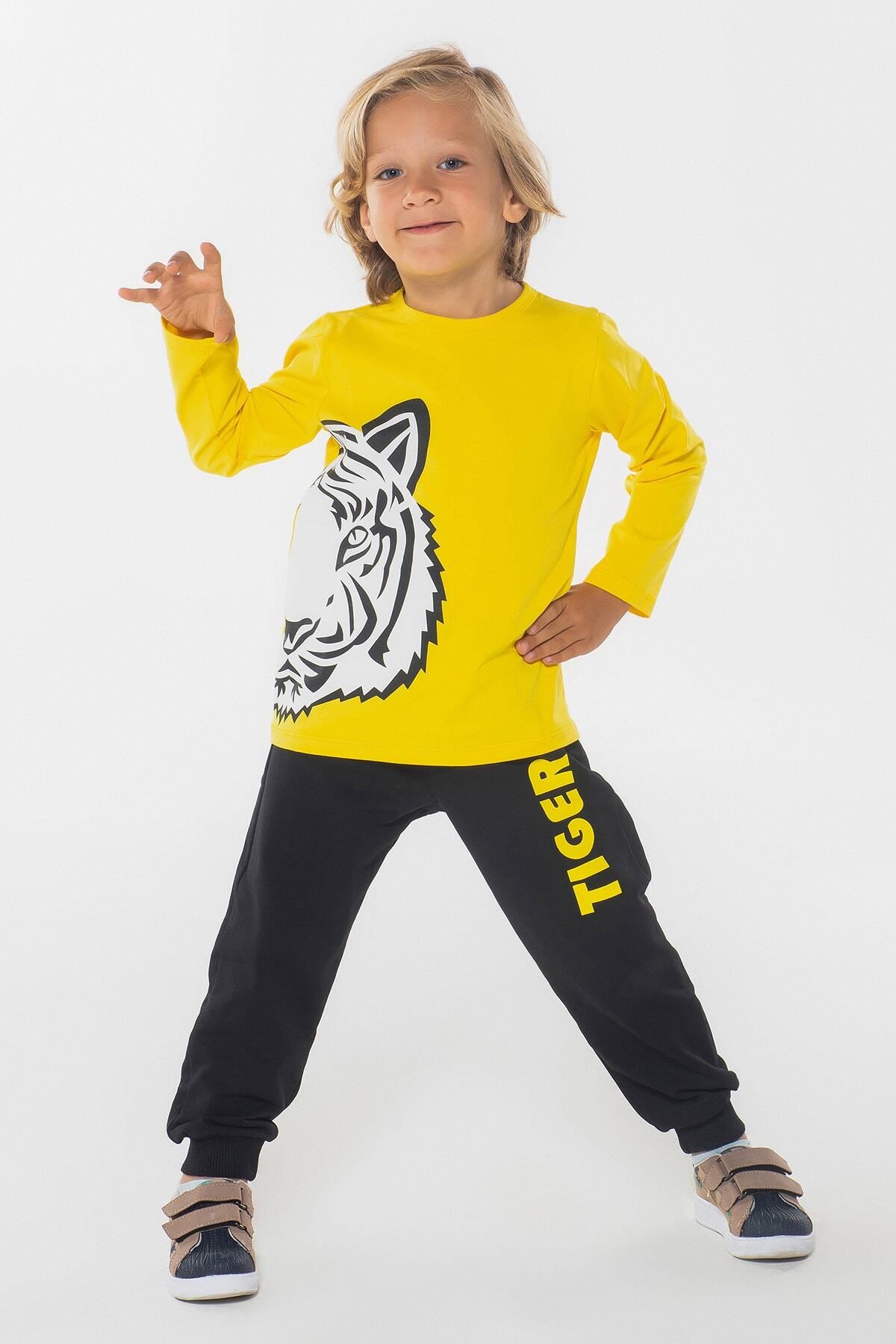 Genel Markalar Tiger Look Erkek Çocuk Pantolon + Tshirt Takım