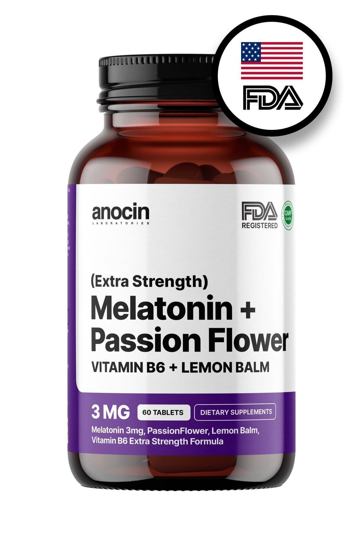 anocin Melatonin 60 Passiflora Vitaminb6 Ve Limon Otu Melatoninn Tablet