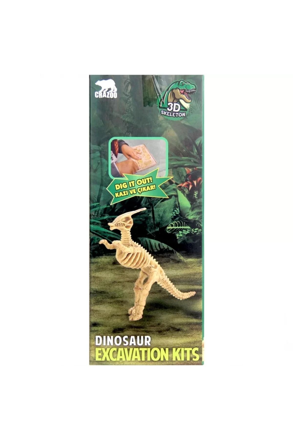 Birlik Oyuncak Çocuk Eğitici ve Eğlenceli 3D Dinozor İskeleti Fosil Kazı Seti