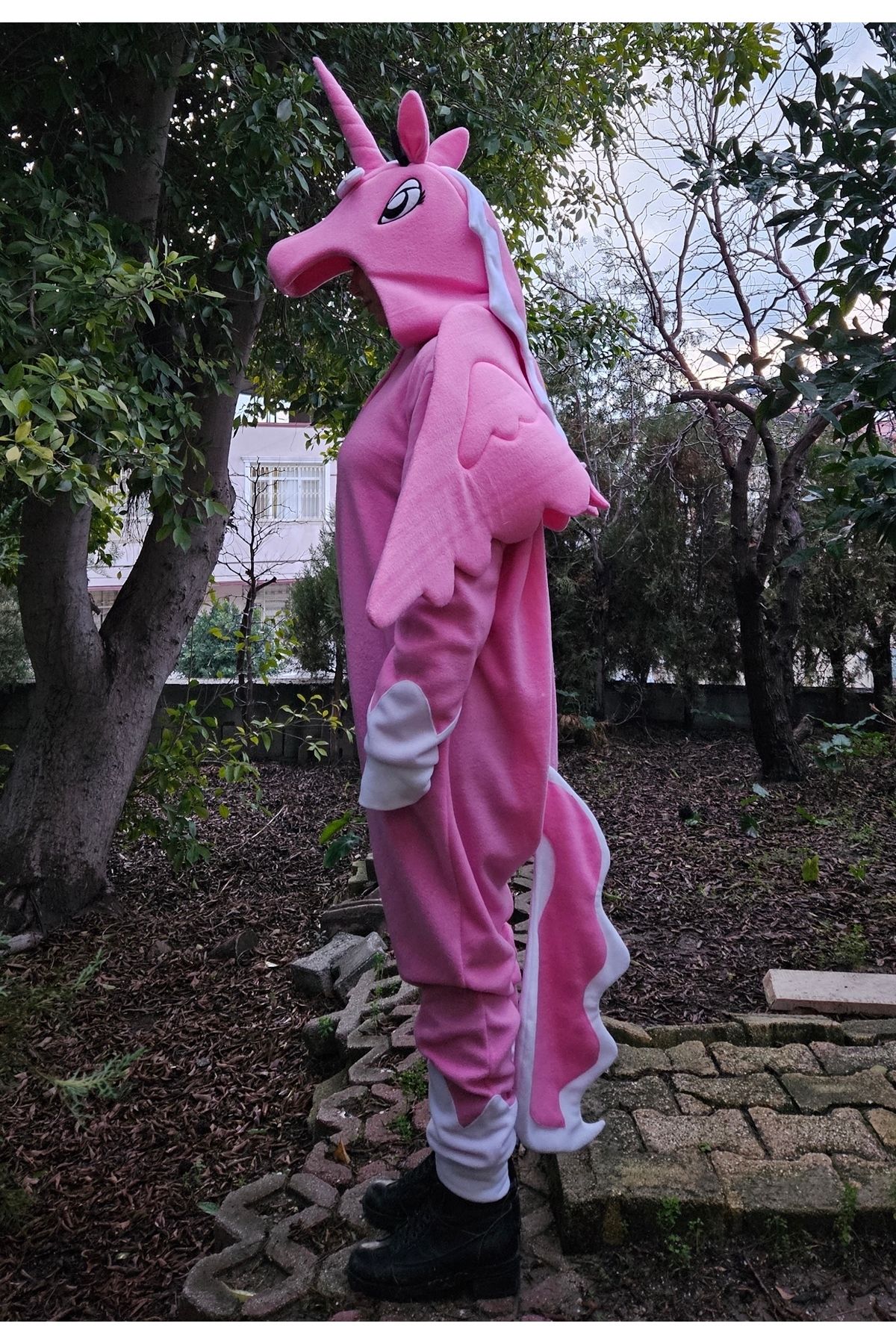 Kostüm Sarayı Unicorn Kostümü Yetişkin | Unicorn Pijama Tulum Kostüm Pembe