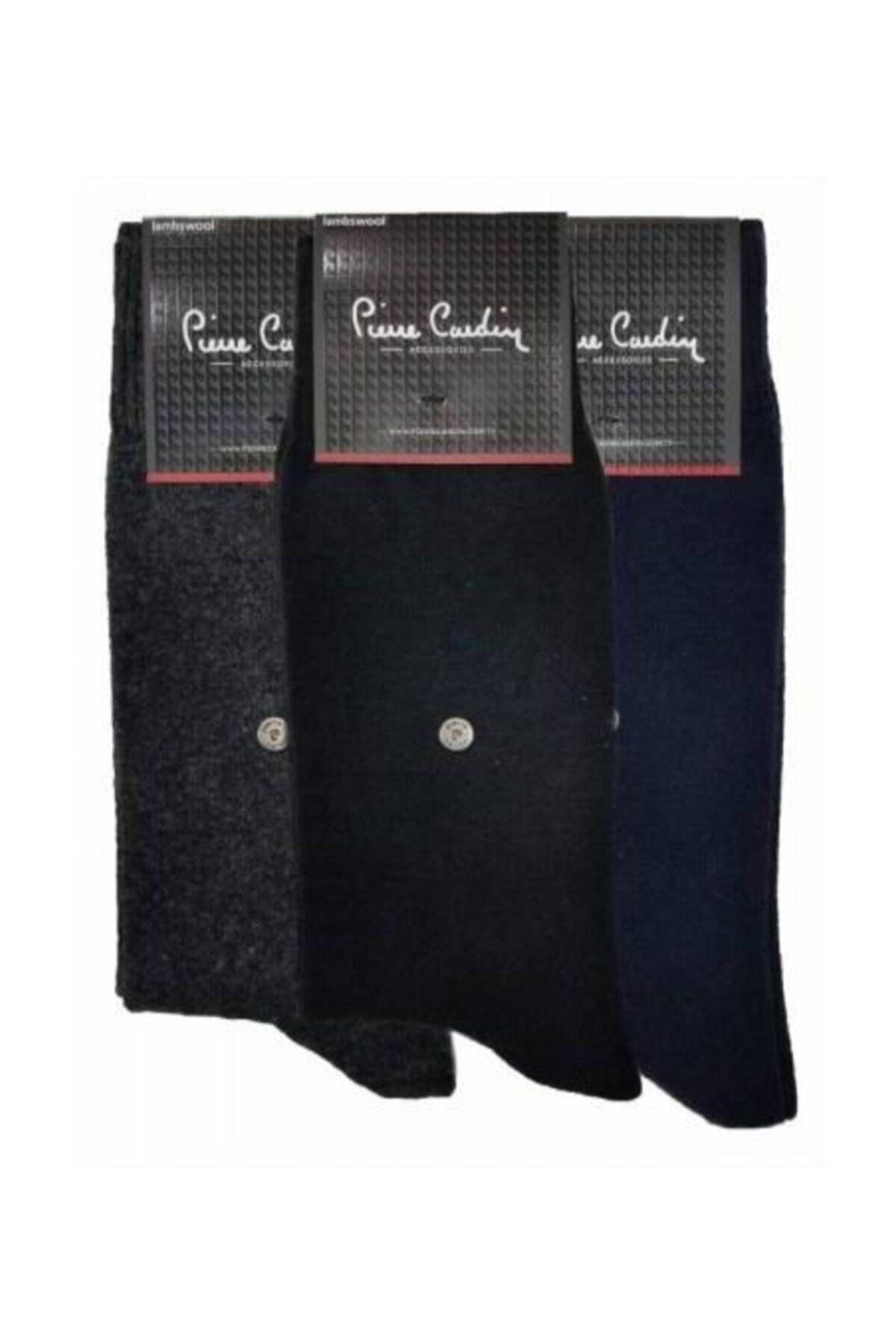 Pierre Cardin Thermal 3 Lü Erkek Gerçek Yün ince sıcak Tutar Lambswool Çorap