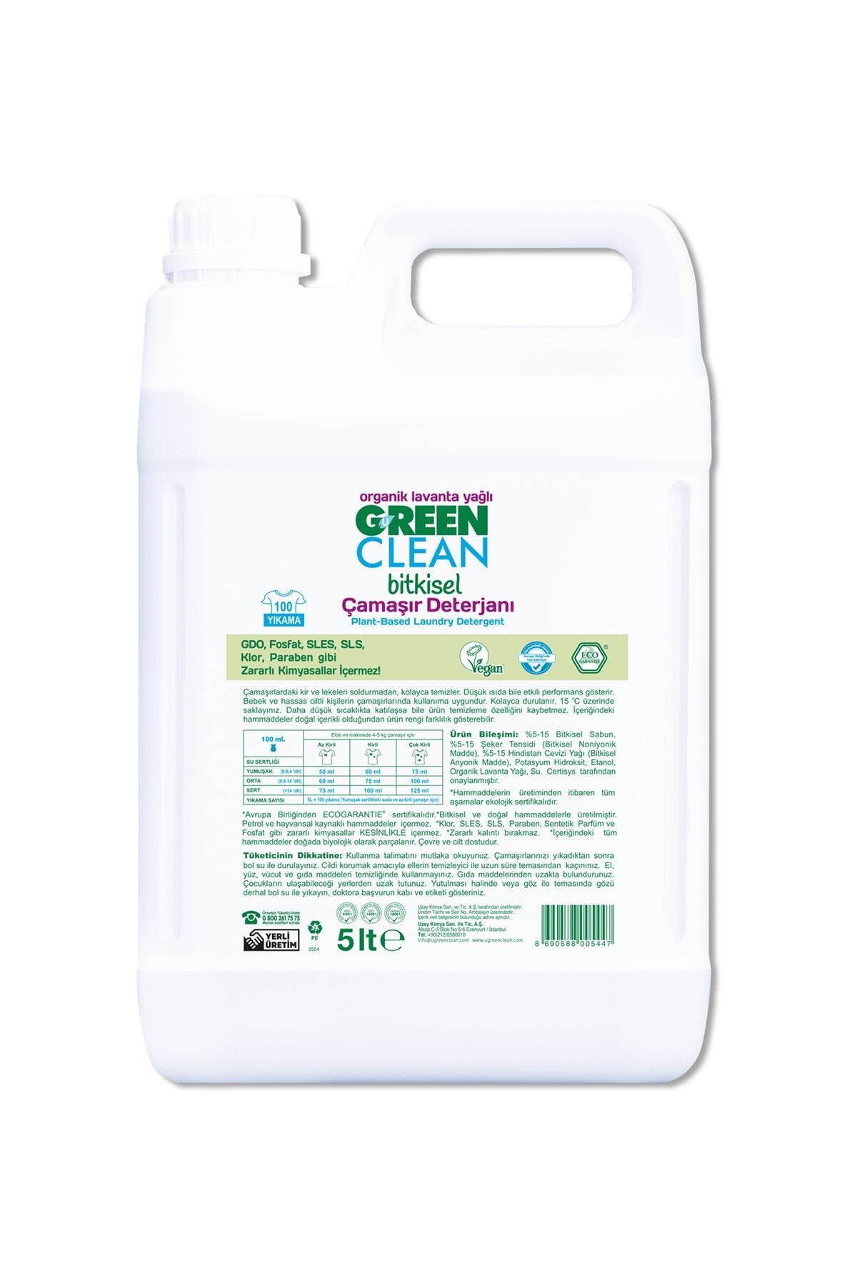Green Clean 5 lt Çamaşır Deterjanı Lavanta Yağlı