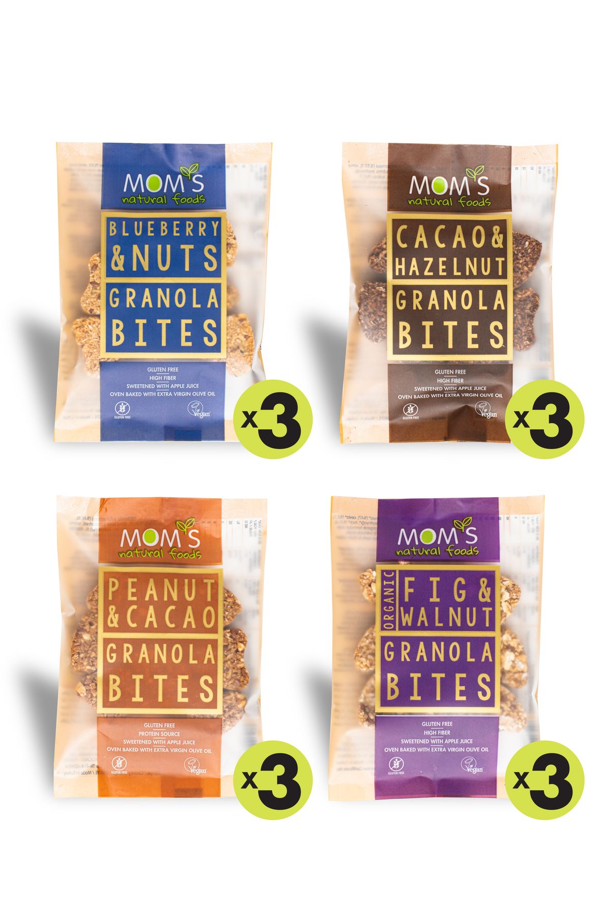 Mom's Natural Foods 12'li Mix Glutensiz Granola BITES