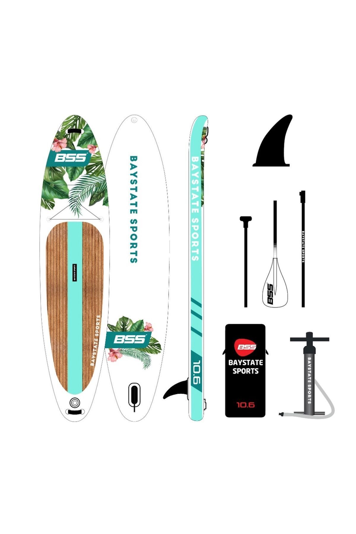 BAYSTATE SPORTS Sup - Bss Stand Up Paddle Board 10.6 Inflatable Sup 10.6 - Kürek Sörfü Şişme Full Paket