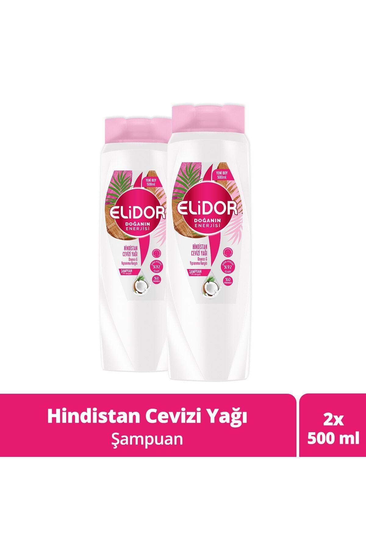 Elidor Doğanın Enerjisi Saç Bakım Şampuanı Hindistan Cevizi Yağı 500 Ml X2 Adet